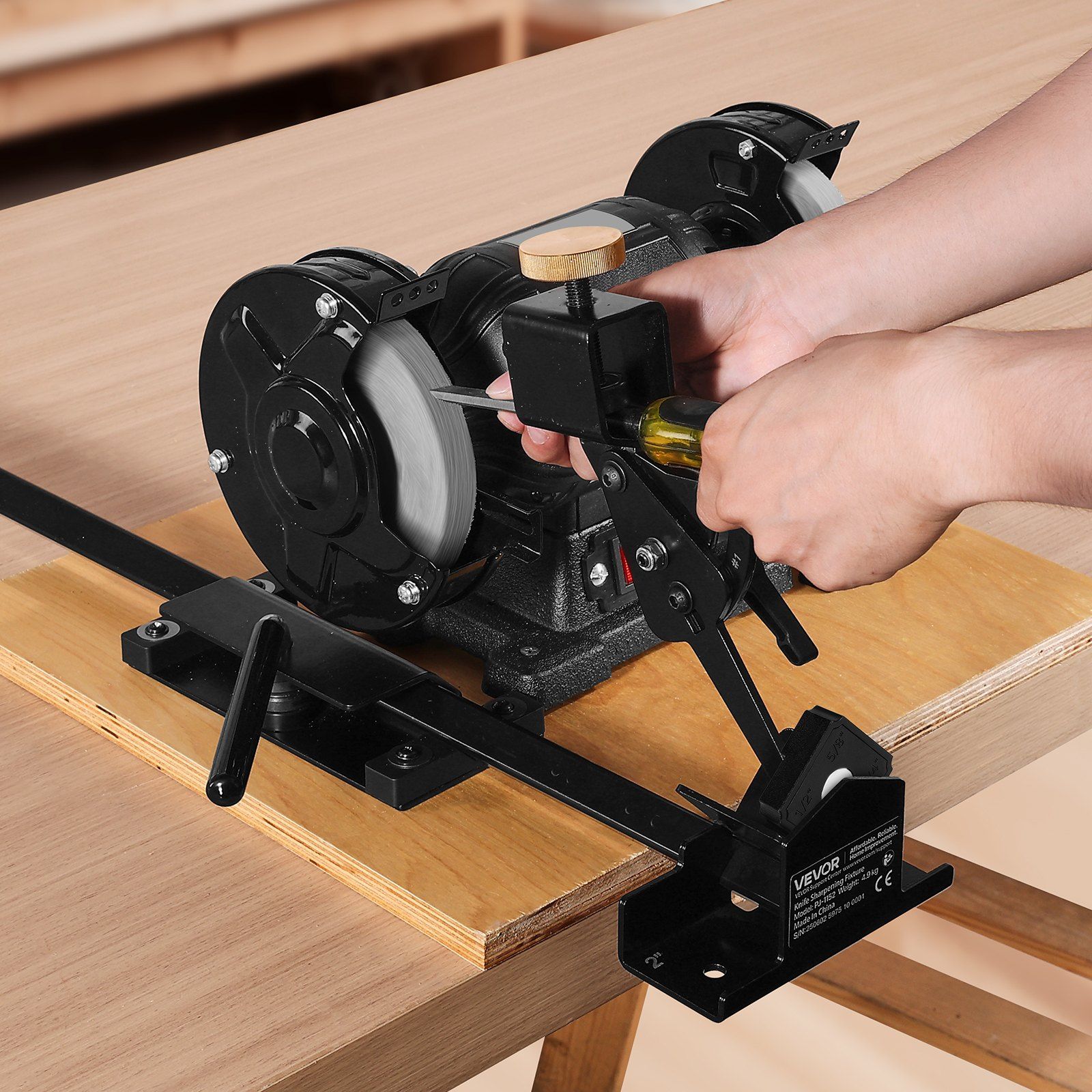 Pro Grind Sharpening System, Multi-Grind Sharpening Jig for 152mm & 203mm Bench Grinder - with Platform Jig, Tool Rest Bar, Setup Block, Miter Slide, Micro Bevel Block, for Woodturning Tools - Image 8