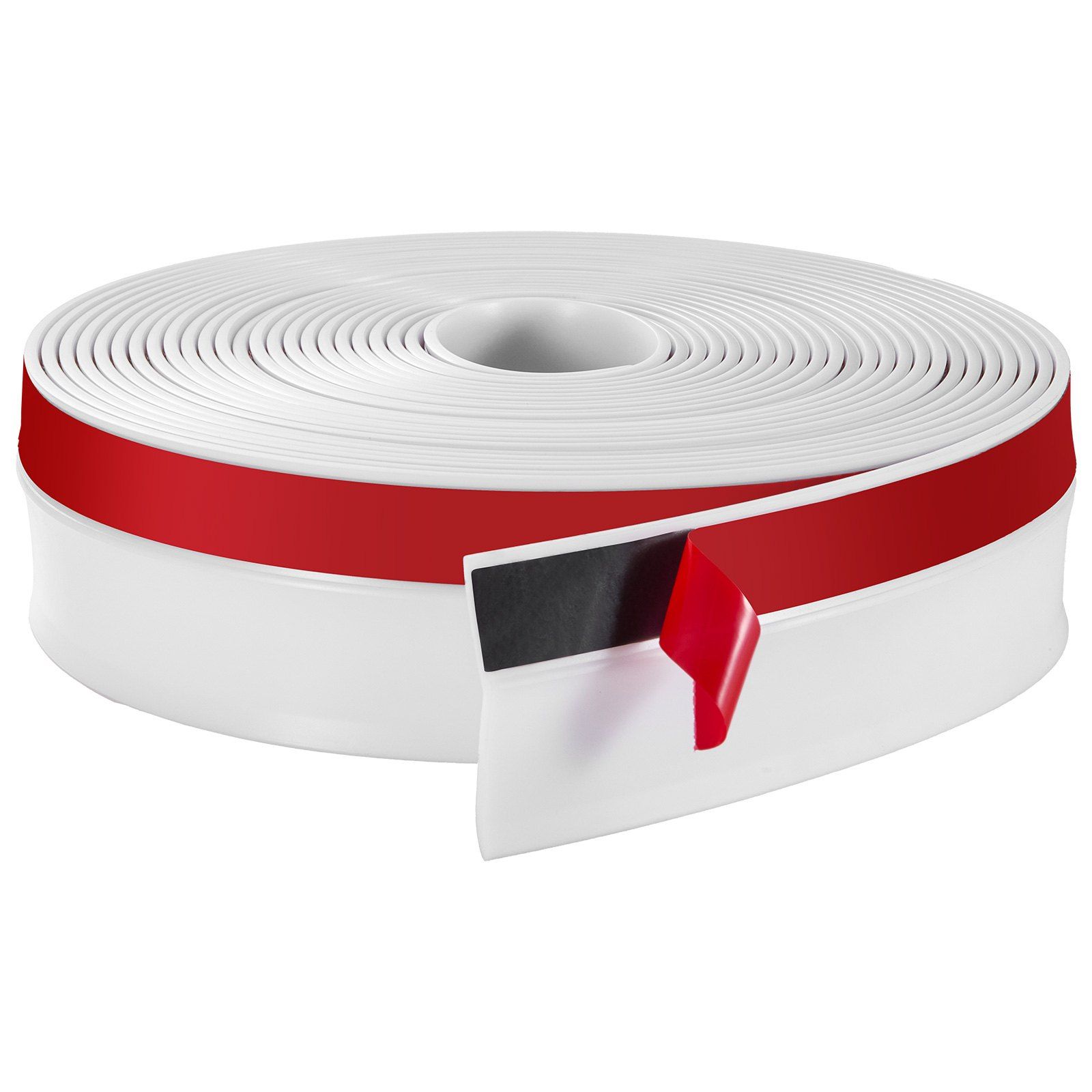 Garage Door Seal Top and Sides Seal Strip, 34 FT Universal Weather Stripping Replacement Soft and Hard Composite, Weatherproofing Garage Door TPE Seals with Adhesive Backed and Screws, White - Image 1