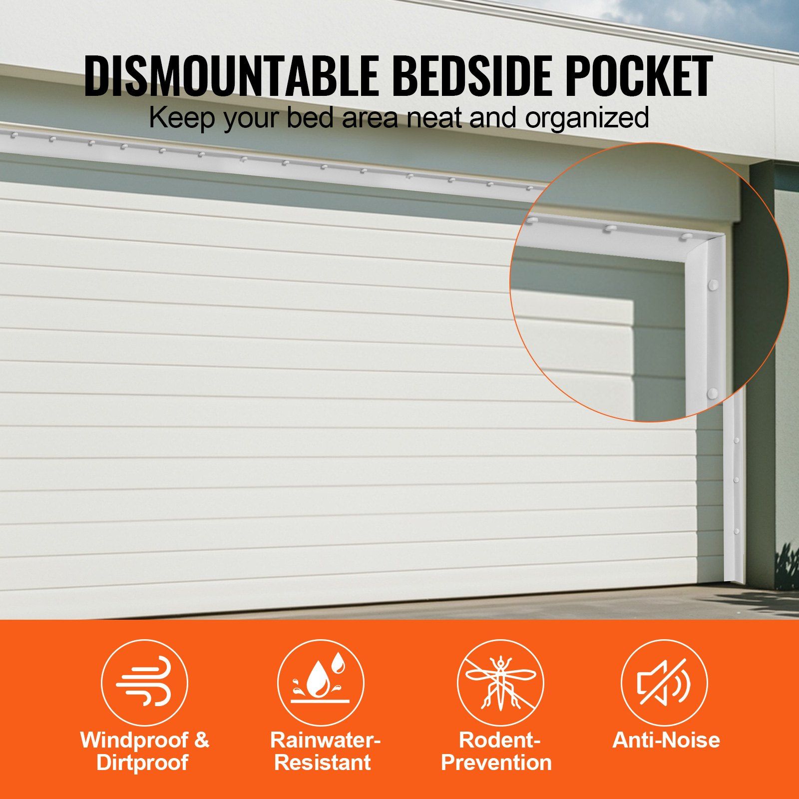 Garage Door Seal Top and Sides Seal Strip, 34 FT Universal Weather Stripping Replacement Soft and Hard Composite, Weatherproofing Garage Door TPE Seals with Adhesive Backed and Screws, White - Image 4