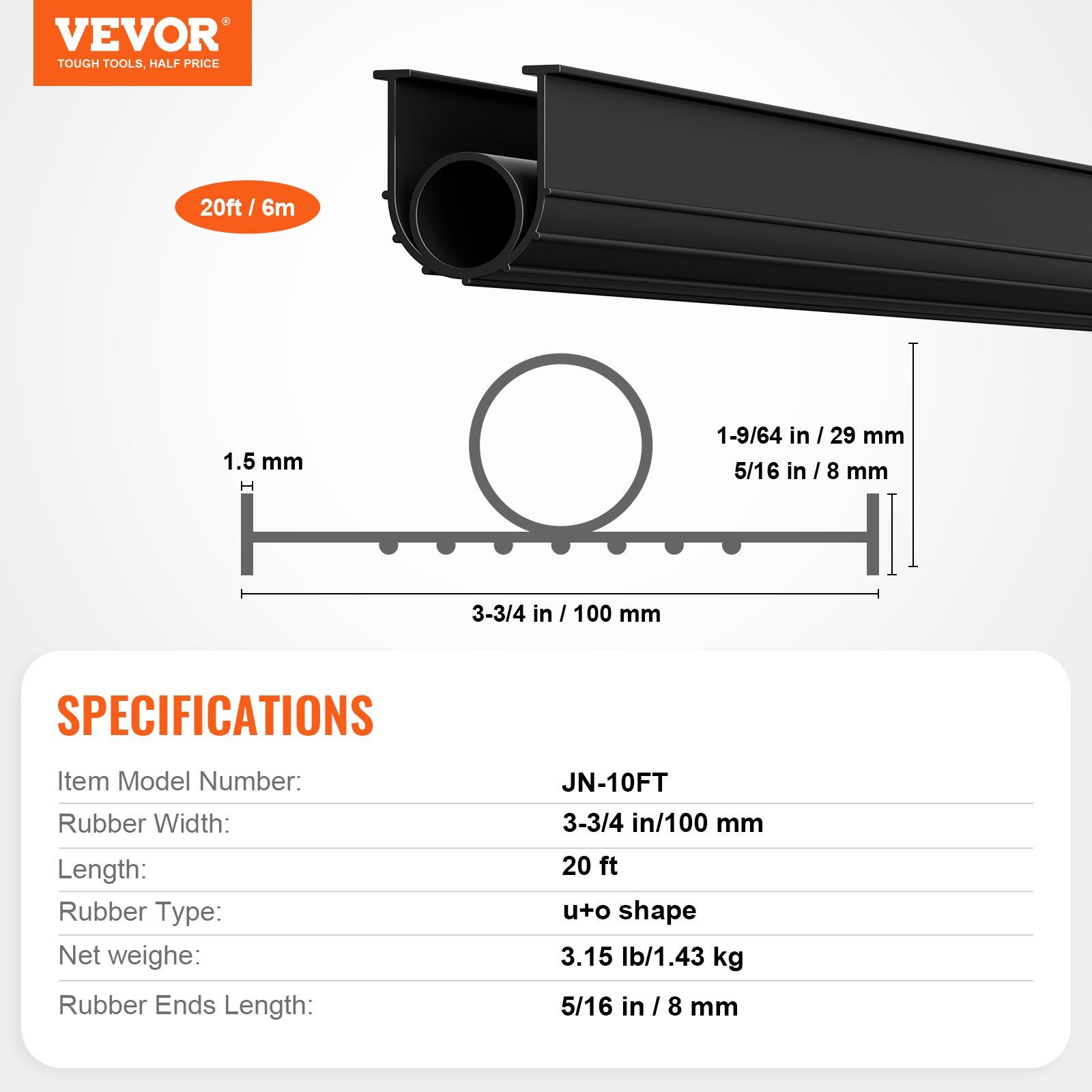 Garage Door Threshold and Bottom Seals Kit, 20 FT U Shape+O Ring Universal Garage Door Bottom Seal Weatherstrip PVC, Combine with Weatherproof Garage Threshold Seal Strip with Adhesive, Black - Image 7