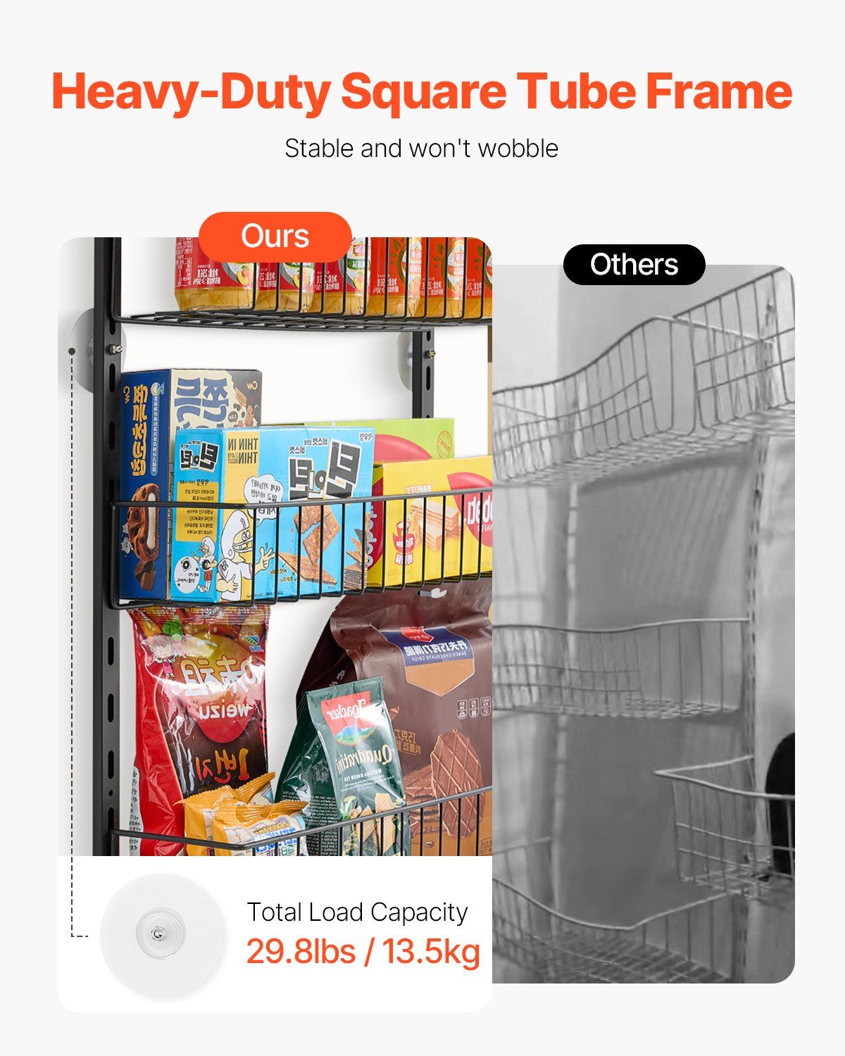 Over the Door Pantry Organizer, 9-Tier Pantry Organization and Storage, Heavy-Duty Steel Hanging Spice Rack, Adjustable Wall Seasoning Shelves, for Home Kitchen Laundry Room Bathroom, Black - Image 4