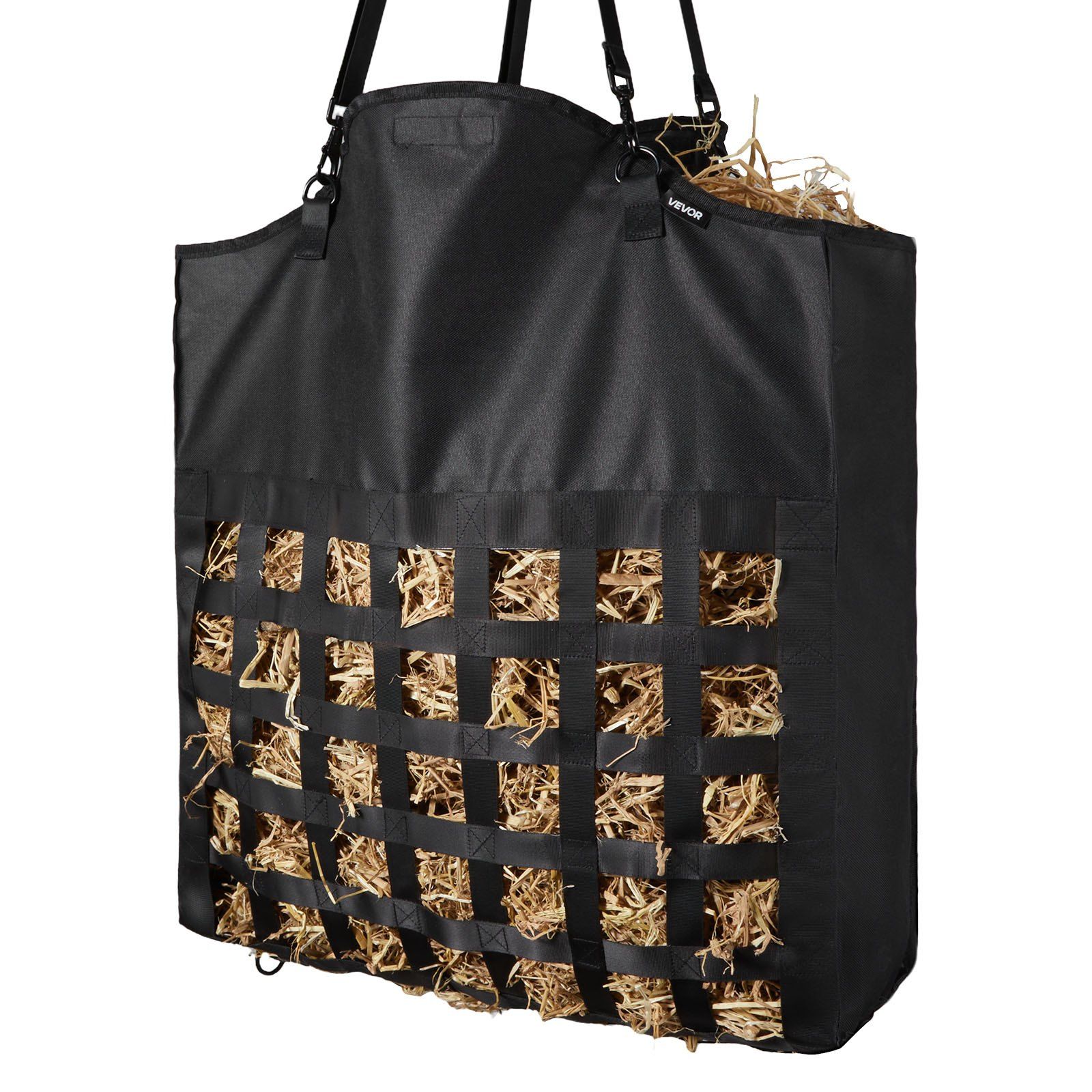 Hay Bag for Horses, 55 x 18.5 x 64 cm, 46 x 46 mm Holes, Premium Nylon Construction with PVC Waterproof Coating, Adjustable Hanging Straps and Metal Hooks, Slow Feed Hay Bag for Horses - Image 1