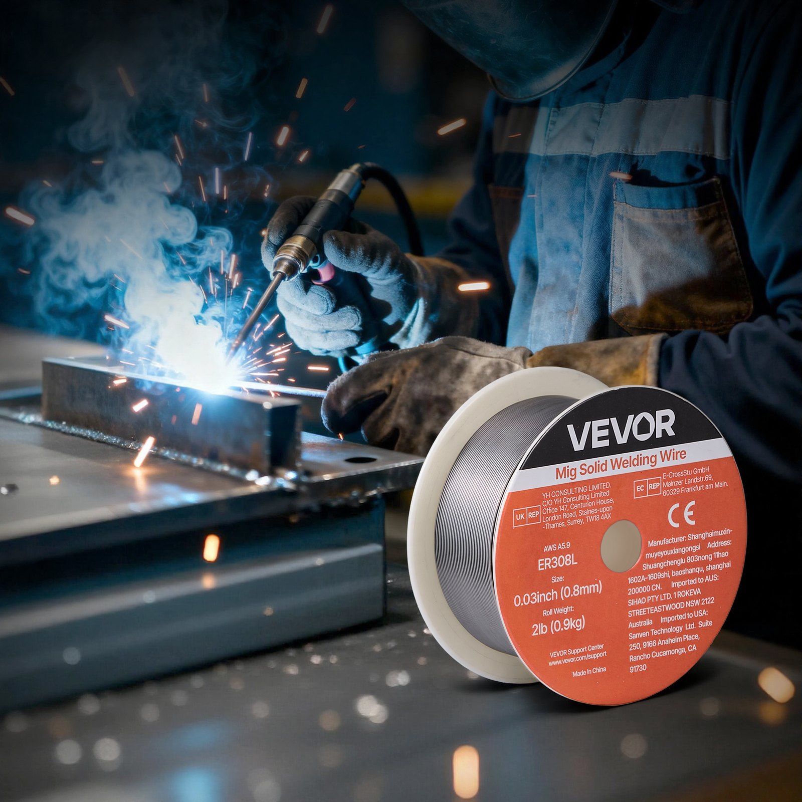 Solid MIG Welding Wire, ER308L 0.8mm 0.9kg, Low Spatter Stainless Steel Welding Wire with High Feedability for All-Position Gas Shielded Welding - Image 8