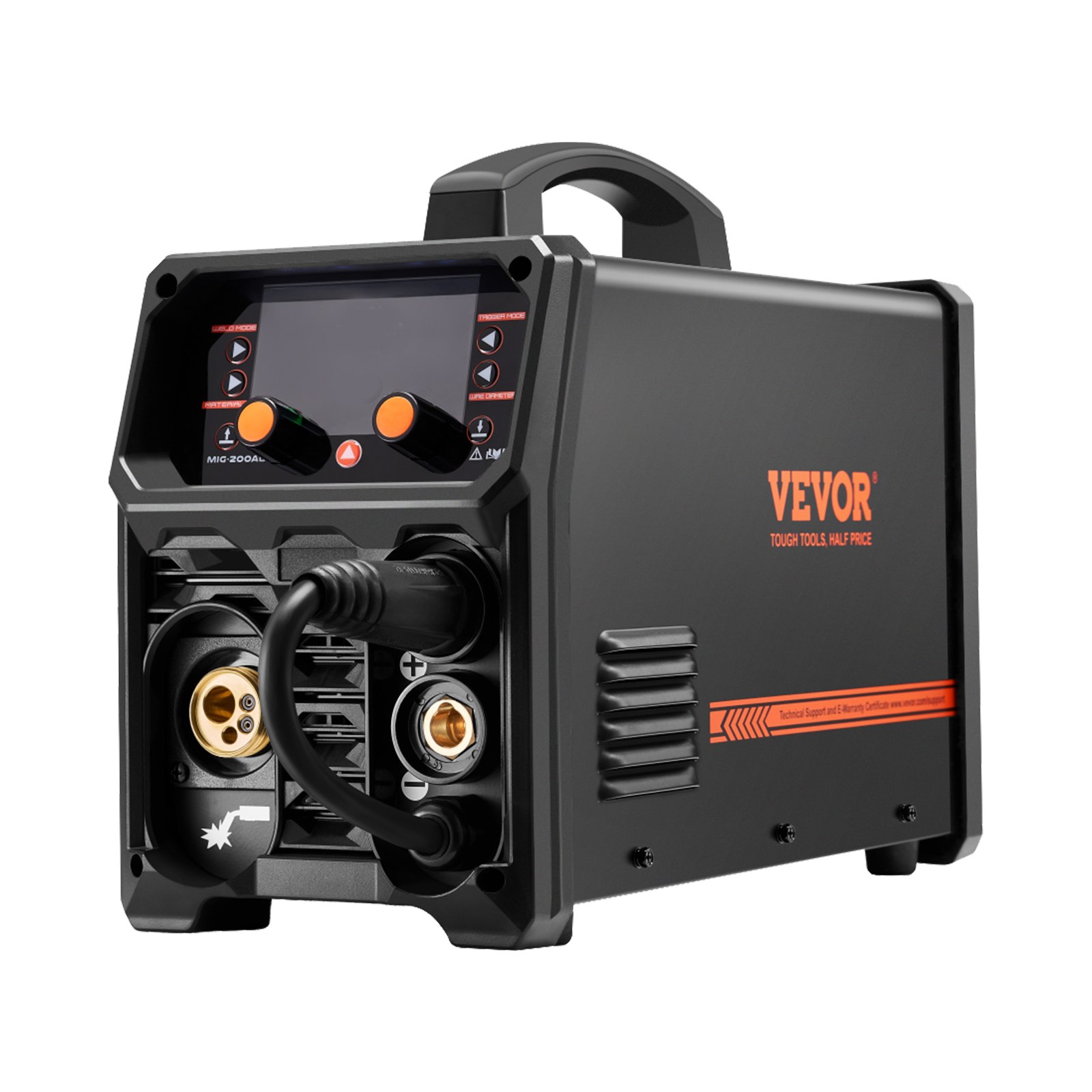 Pro MIG Welder, 200Amp Pluse Mig Welding Machine, 5-in-1 Synergic Welder Machine MIG Pluse/Gas MIG/Flux Core MIG/Stick/Lift TIG with IGBT Inverter Technology and LCD Screen Display - Image 1