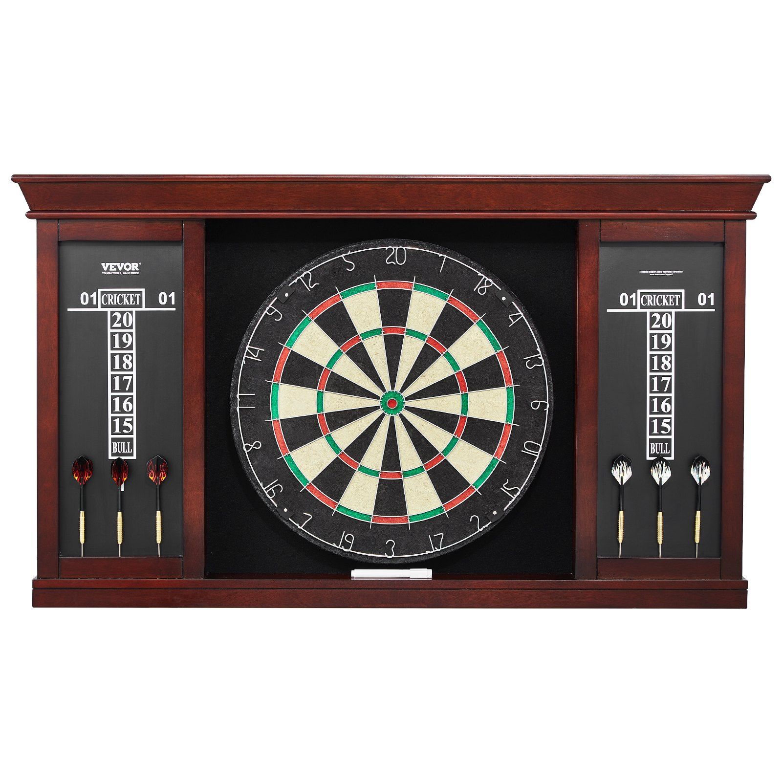 Dartboard and Cabinet Set, Ready-to-Play Bundle Official Size Dartboard Cabinet Set, Steel Tip Dart Cabinet, Features Easy Assembly, Complete with All Accessories, Perfect for Cricket Games - Image 1