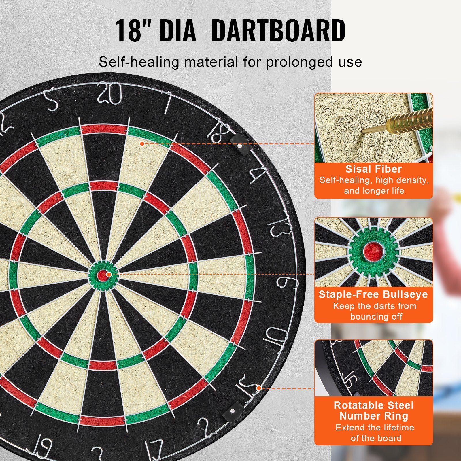 Dartboard and Cabinet Set, Ready-to-Play Bundle Official Size Dartboard Cabinet Set, Steel Tip Dart Cabinet, Features Easy Assembly, Complete with All Accessories, Perfect for Cricket Games - Image 3
