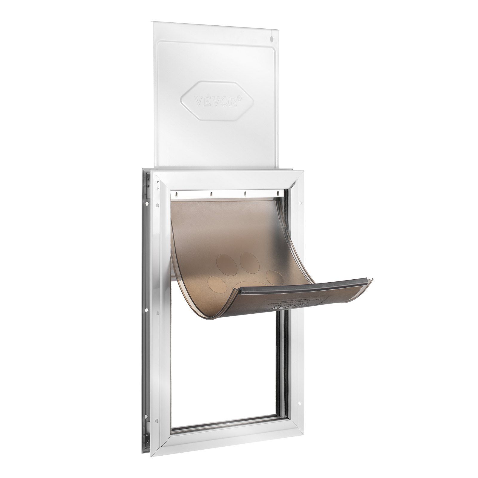 Pet Door, 33.7 x 50.9 cm Aluminum Frame with Lock and Flap System, Weatherproof Doggy Door, Easy to Install in Interior or Exterior Doors, Pet Door Suitable for Cat Doggie Kitties (White-L) - Image 1