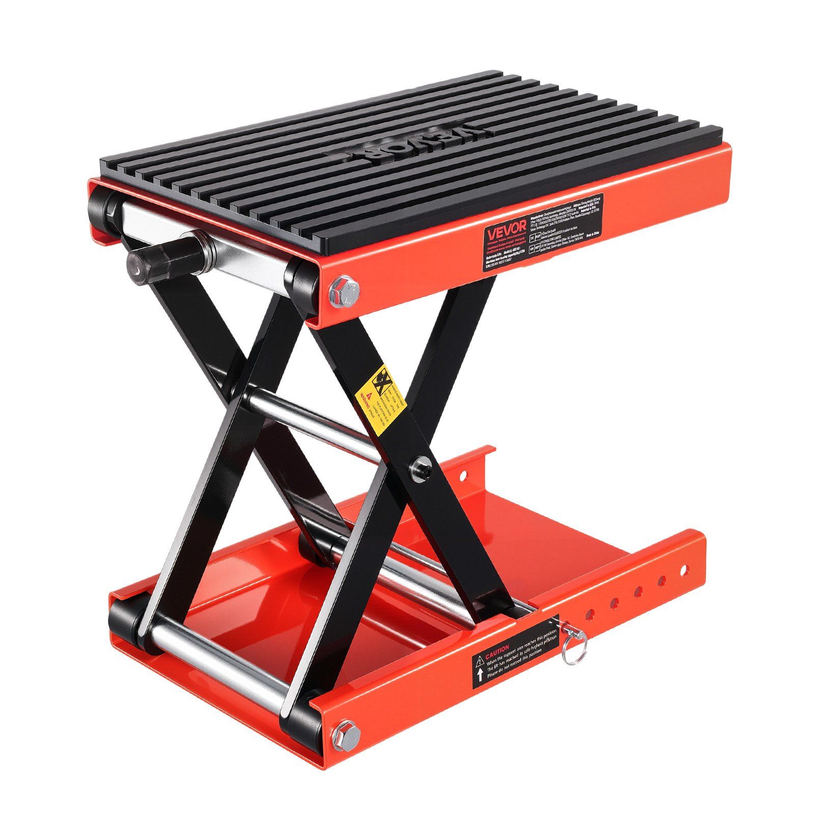 Motorcycle Lift, 1200lbs Weight Capacity, Wide Deck Motorcycle Scissor Jack, 4.1-15 in Height Range, Heavy Duty Steel Bike Repair Center Stand with Ratchet and Crank for ATVs, Dirt Bikes - Image 1
