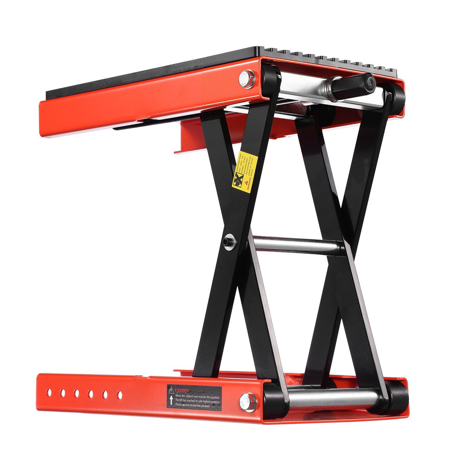 Motorcycle Lift, 1200lbs Weight Capacity, Wide Deck Motorcycle Scissor Jack, 4.1-15 in Height Range, Heavy Duty Steel Bike Repair Center Stand with Ratchet and Crank for ATVs, Dirt Bikes - Image 8