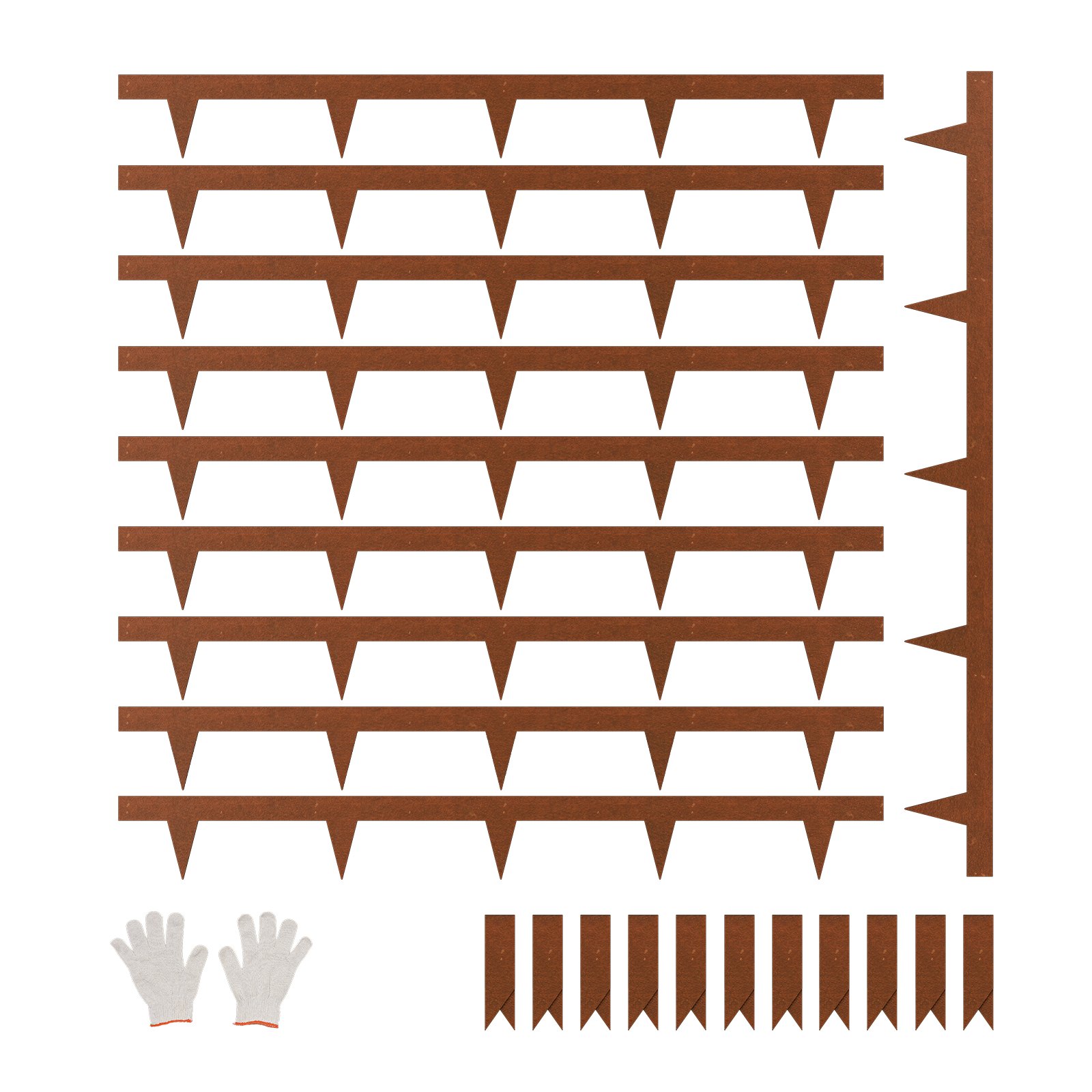 Steel Landscape Edging, 10 Packs 40 x 4.5 in Weather-Resistant & Pre-Rust Metal Landscape Edging, Bendable Garden Edging Border, Heavy Duty Lawn Edging, Flower Bed Yard Pathway Divider - Image 1