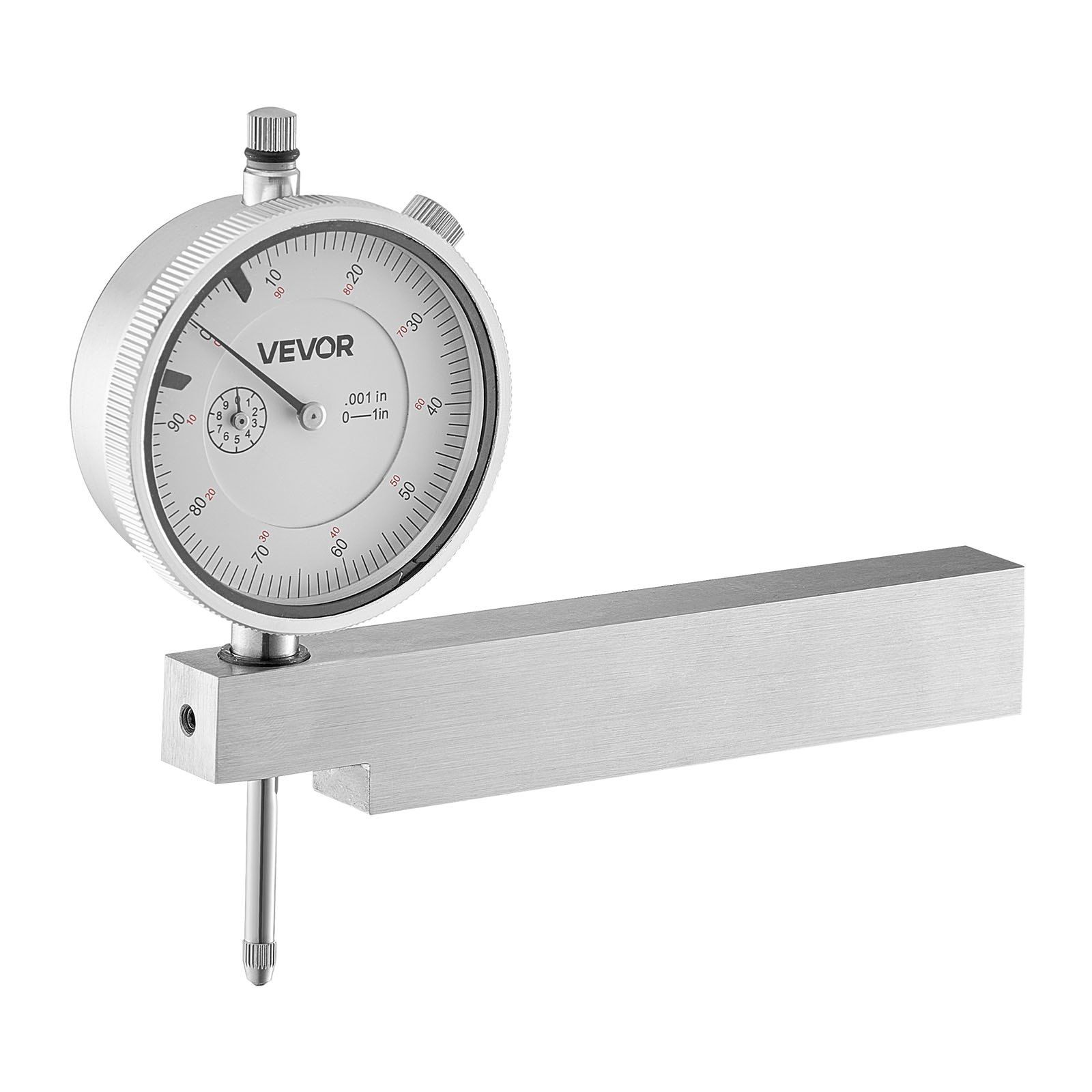 Dial Test Indicator with Metal Base, 0.03 mm Accuracy, 0-25.4mm Range, Easy to Read Large Dial, Professional for Narrow Area Measurement, Industrial Machining & Inspection, Precision Testing - Image 1