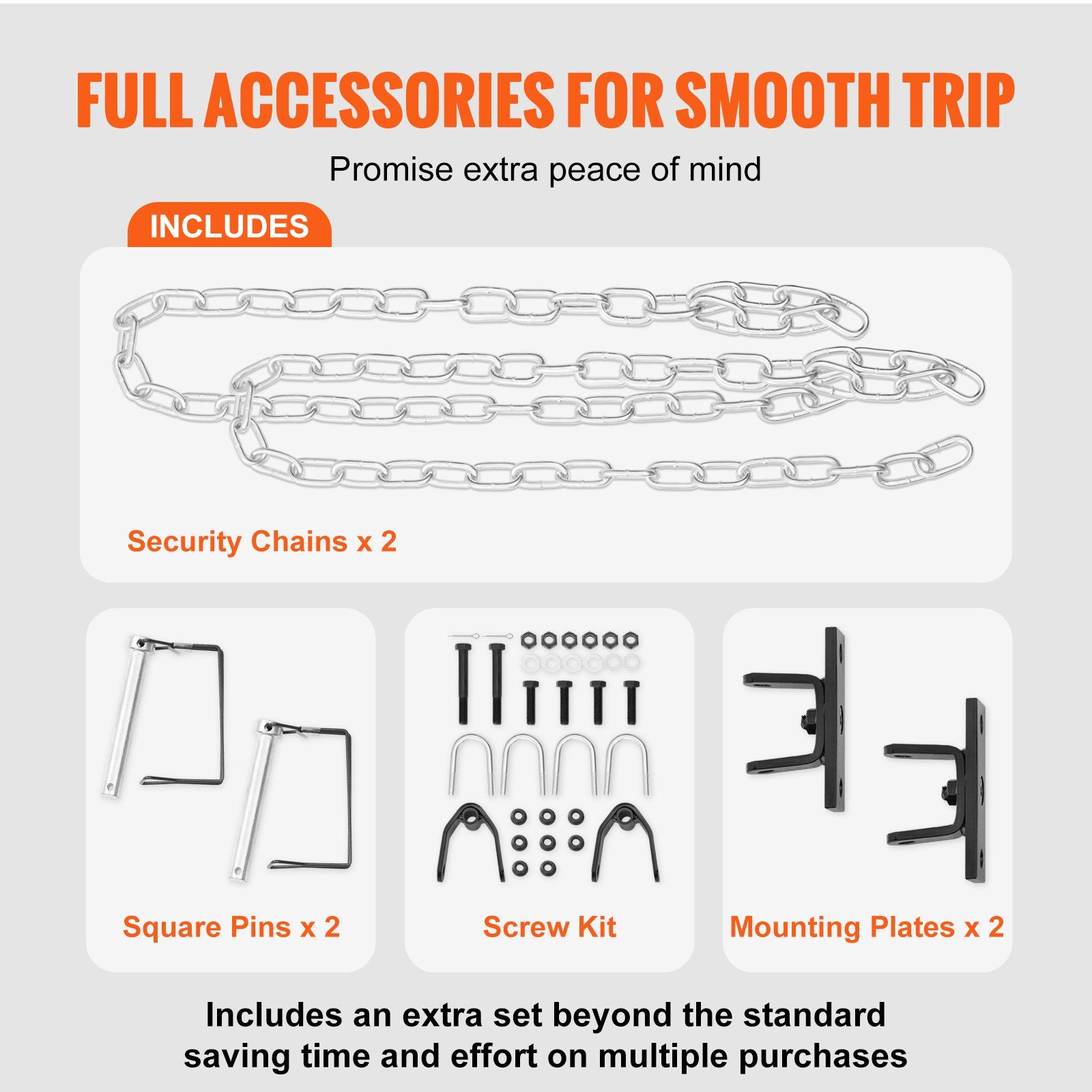 Tow Bar, 2495 kg Towing Capacity with Chains, Powder-Coating Alloy Steel Bumper-Mounted Universal Towing Bar, Coupler Fits 5cm Ball Hitch, 100 cm Opening Width, for RV Car Trailer Truck - Image 4