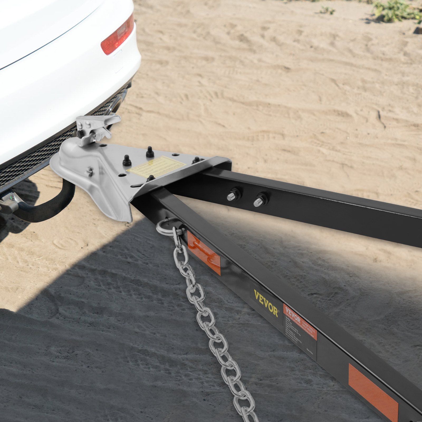 Tow Bar, 2495 kg Towing Capacity with Chains, Powder-Coating Alloy Steel Bumper-Mounted Universal Towing Bar, Coupler Fits 5cm Ball Hitch, 100 cm Opening Width, for RV Car Trailer Truck - Image 8