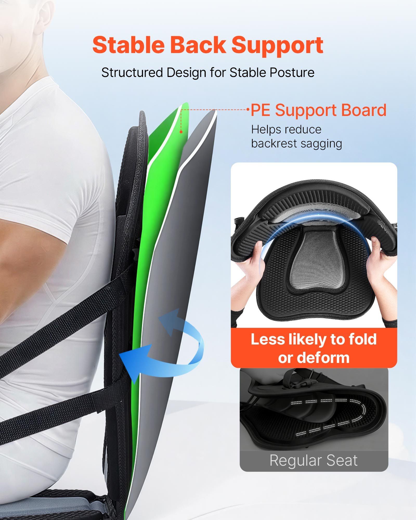 Kayak Seat, 1 Pack 12 mm Thick, Universal Paddle Board Seat with Back Support, Sit-on-Top Soft Padded Cushion with Storage Bag & Adjustable Straps for SUP, Canoe, Fishing Boat, Inflatable Kayak - Image 3