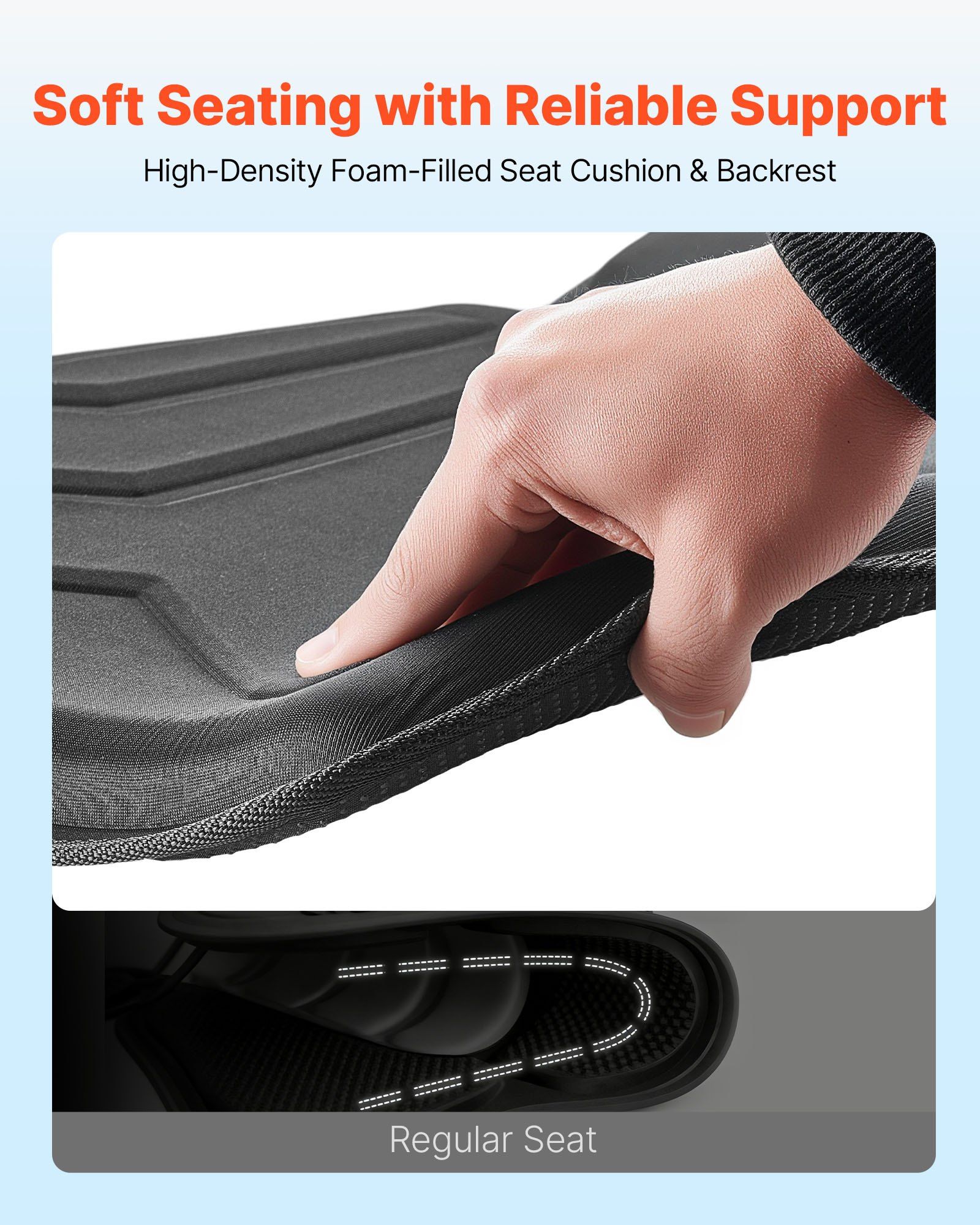 Kayak Seat, 1 Pack 31 mm Thick, Universal Paddle Board Seat with Back Support, Hexagonal Sit-on-Top Soft Padded Cushion with Storage Bag & Adjustable Straps for SUP, Fishing/Inflatable Kayak - Image 3
