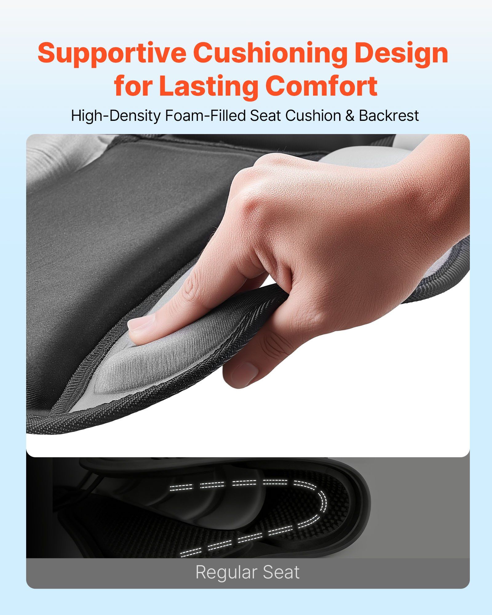 Kayak Seat, 1 Pack 31 mm Thick, Universal Paddle Board Seat with Back Support, Sit-on-Top Soft Padded Cushion with Storage Bag & Adjustable Straps for SUP, Fishing/Inflatable Kayak, Rowboat - Image 3