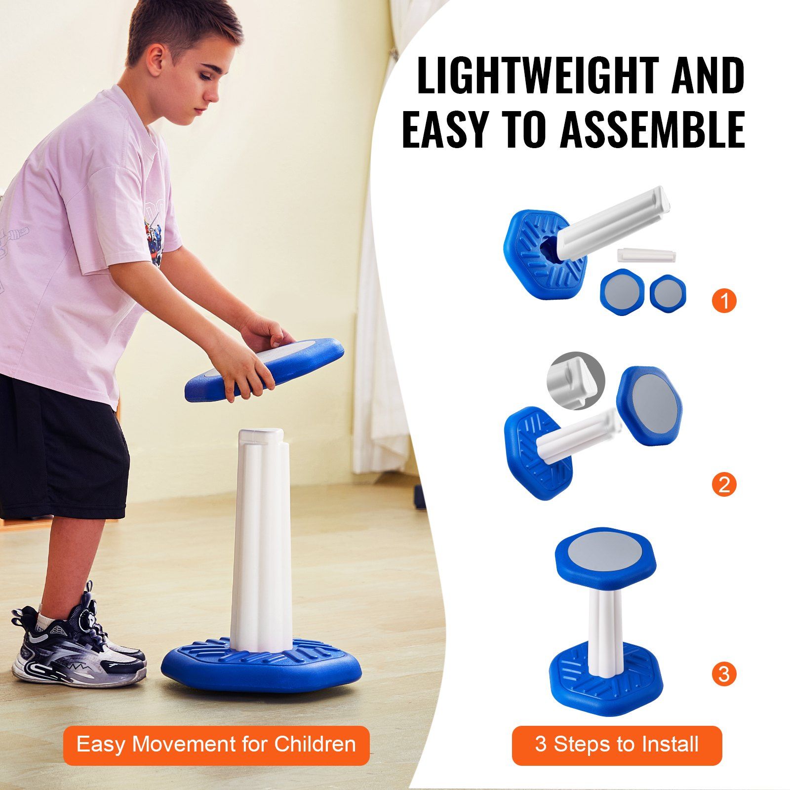 Kids Wobble Chair, Active Chair with Sponge Cushion, Wobble Stool Improves Focus, Posture and Calm Children, Ideal for Schools and Home, Age 7-14, Blue - Image 5