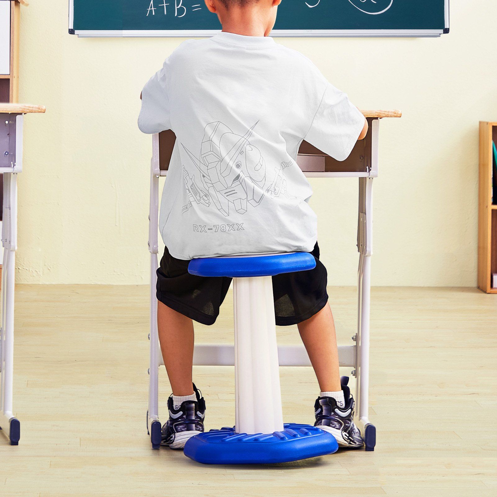 Kids Wobble Chair, Active Chair with Sponge Cushion, Wobble Stool Improves Focus, Posture and Calm Children, Ideal for Schools and Home, Age 7-14, Blue - Image 8