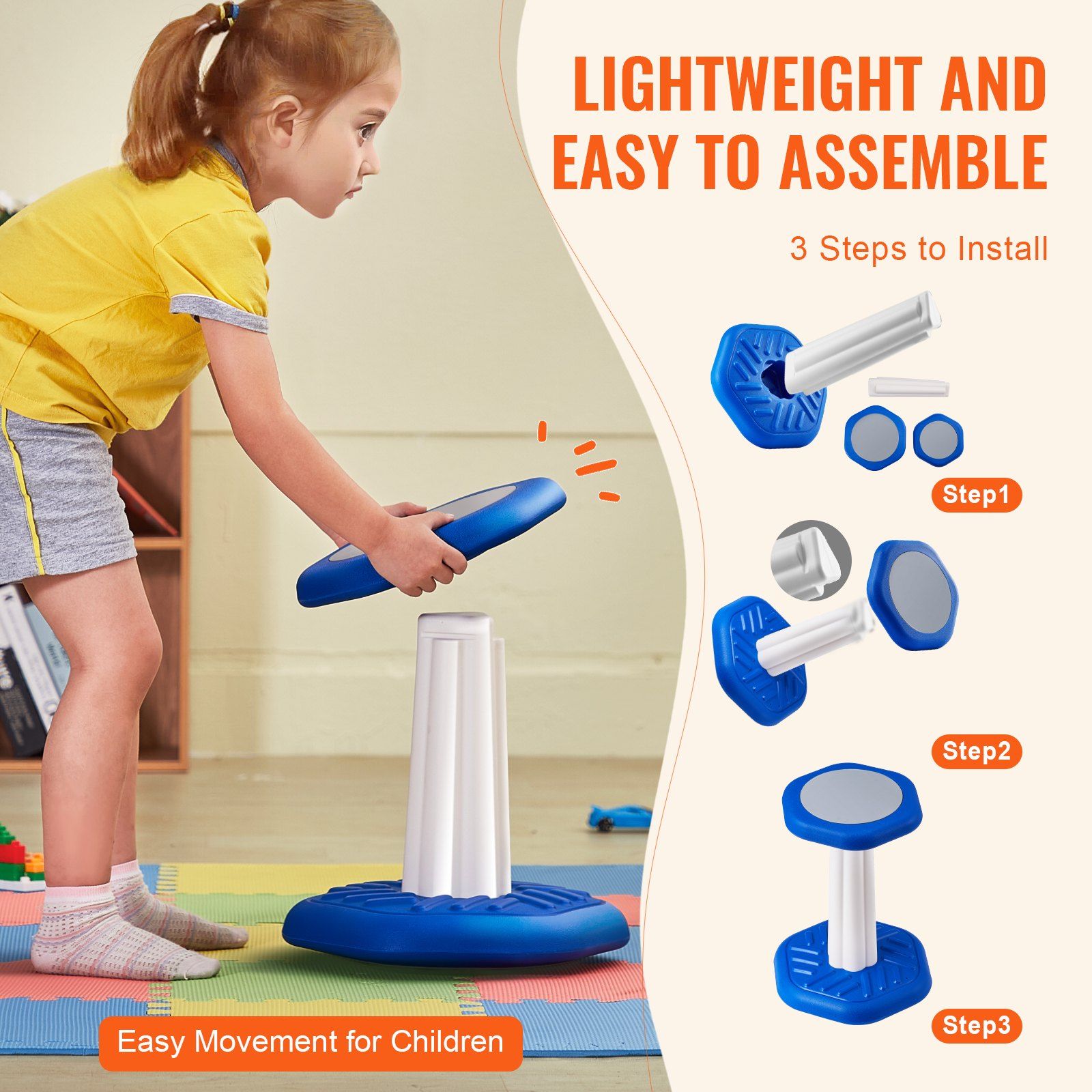Kids Wobble Chair, Active Chair with Sponge Cushion, Wobble Stool Improves Focus, Posture and Calm Children, Ideal for Schools and Preschools, Age 3-7, Blue - Image 5