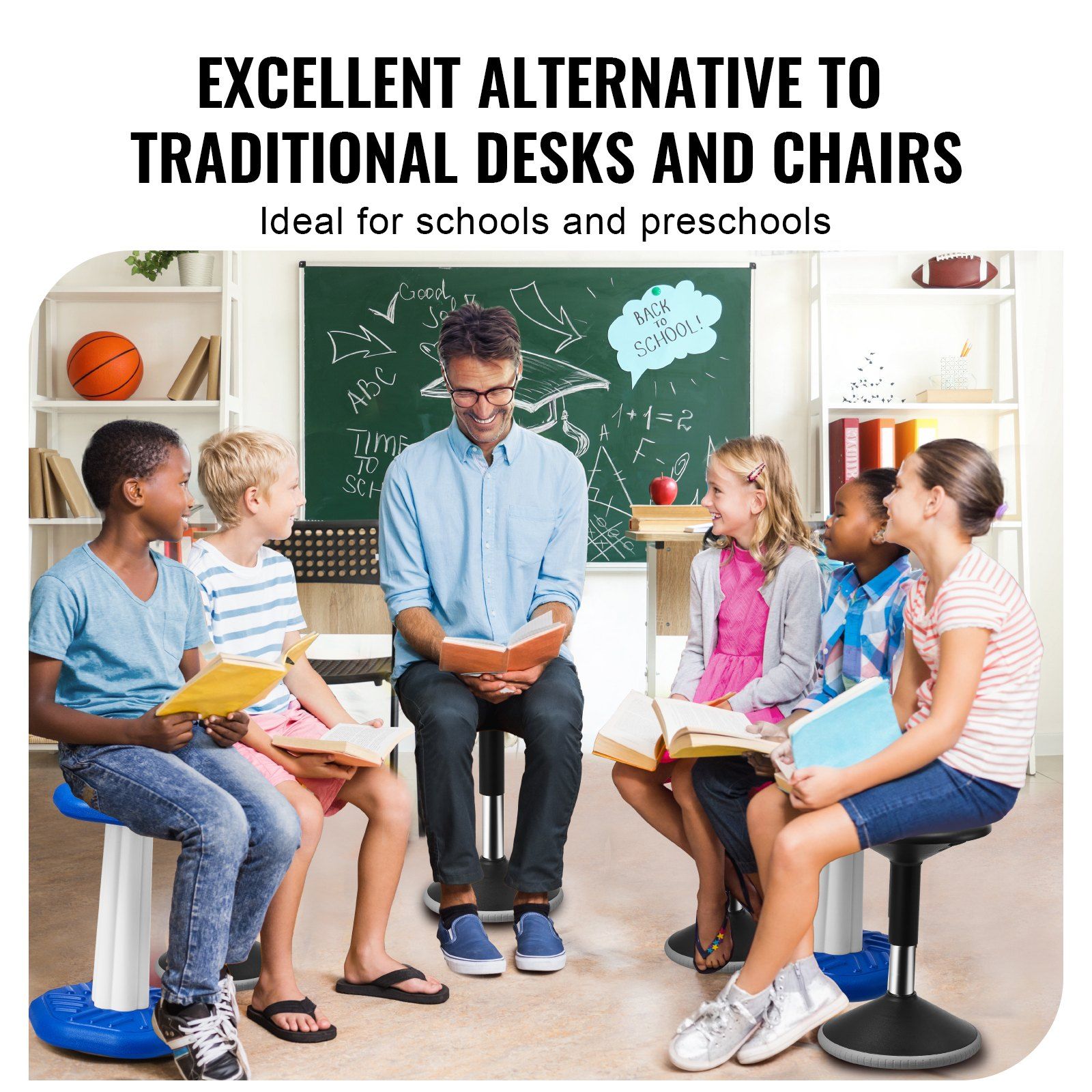 Wobble Chair, Height-Adjustable (15.7-21.7
