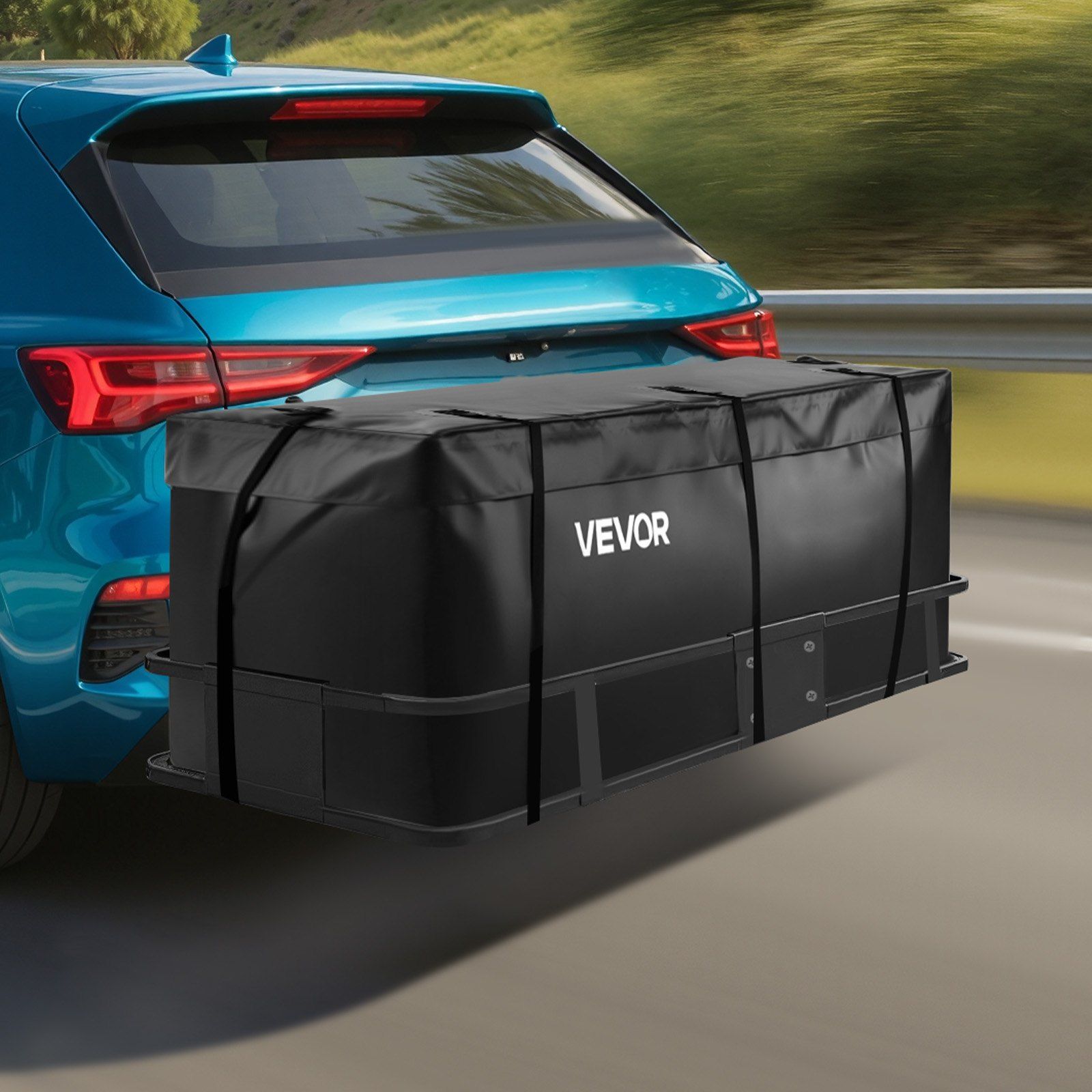 Hitch Cargo Carrier Bag, Waterproof 840D PVC, 152 x 61 x 62 cm (20 Cubic Feet), Heavy Duty Cargo Bag for Truck Bed Storage with 6 Reinforced Straps, Suitable for Car SUV Vans Hitch Basket - Image 8