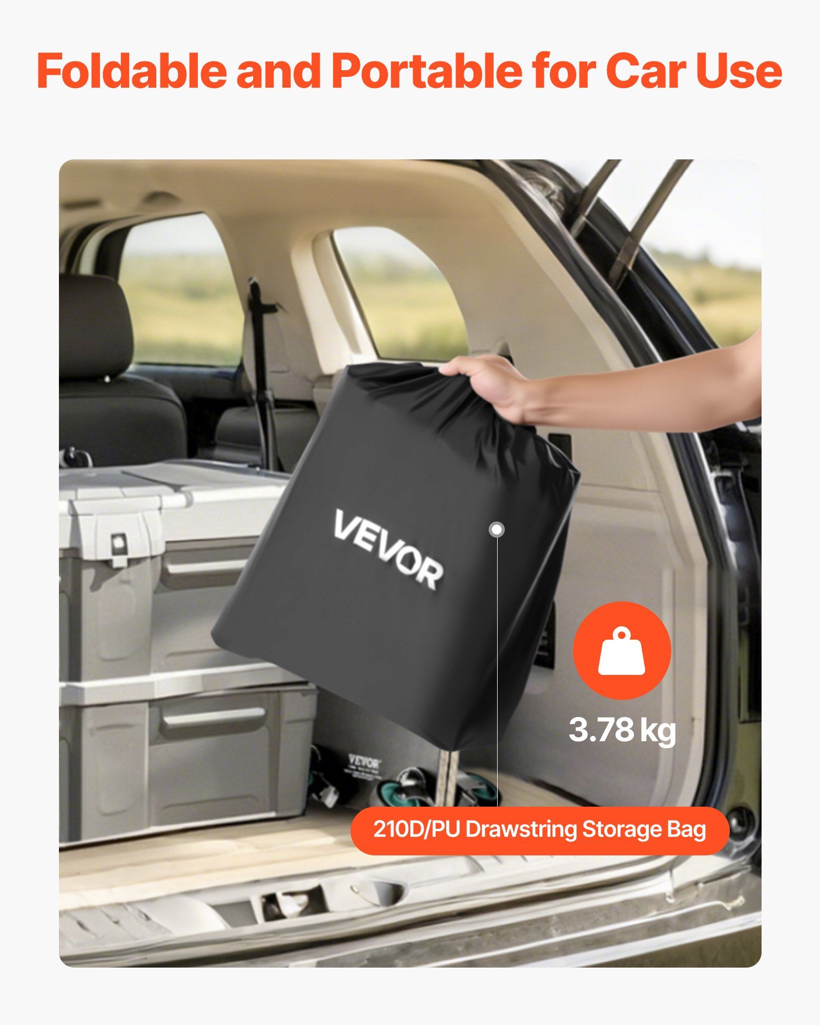 Hitch Cargo Carrier Bag, Waterproof 840D PVC, 152 x 60.7 x 61 cm (20 Cubic Feet), Heavy Duty Cargo Bag for Truck Bed Storage with 8 Reinforced Straps, Suitable for Car SUV Vans Hitch Basket - Image 6