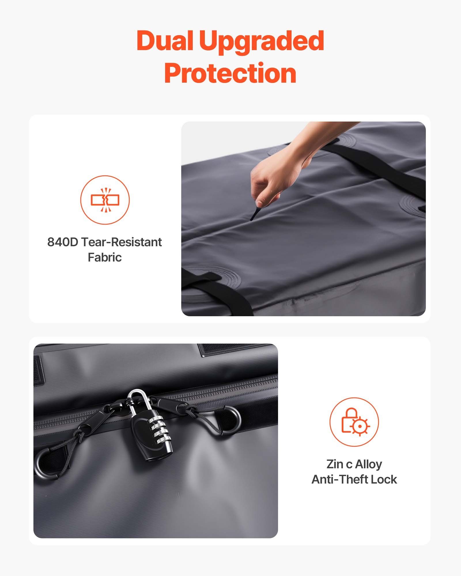 Hitch Cargo Carrier Bag, Waterproof 840D PVC, 152 x 61 x 77.8 cm (25 Cubic Feet), Heavy Duty Cargo Bag for Truck Bed Storage with Reinforced Straps, Suitable for Car SUV Vans Hitch Basket - Image 5