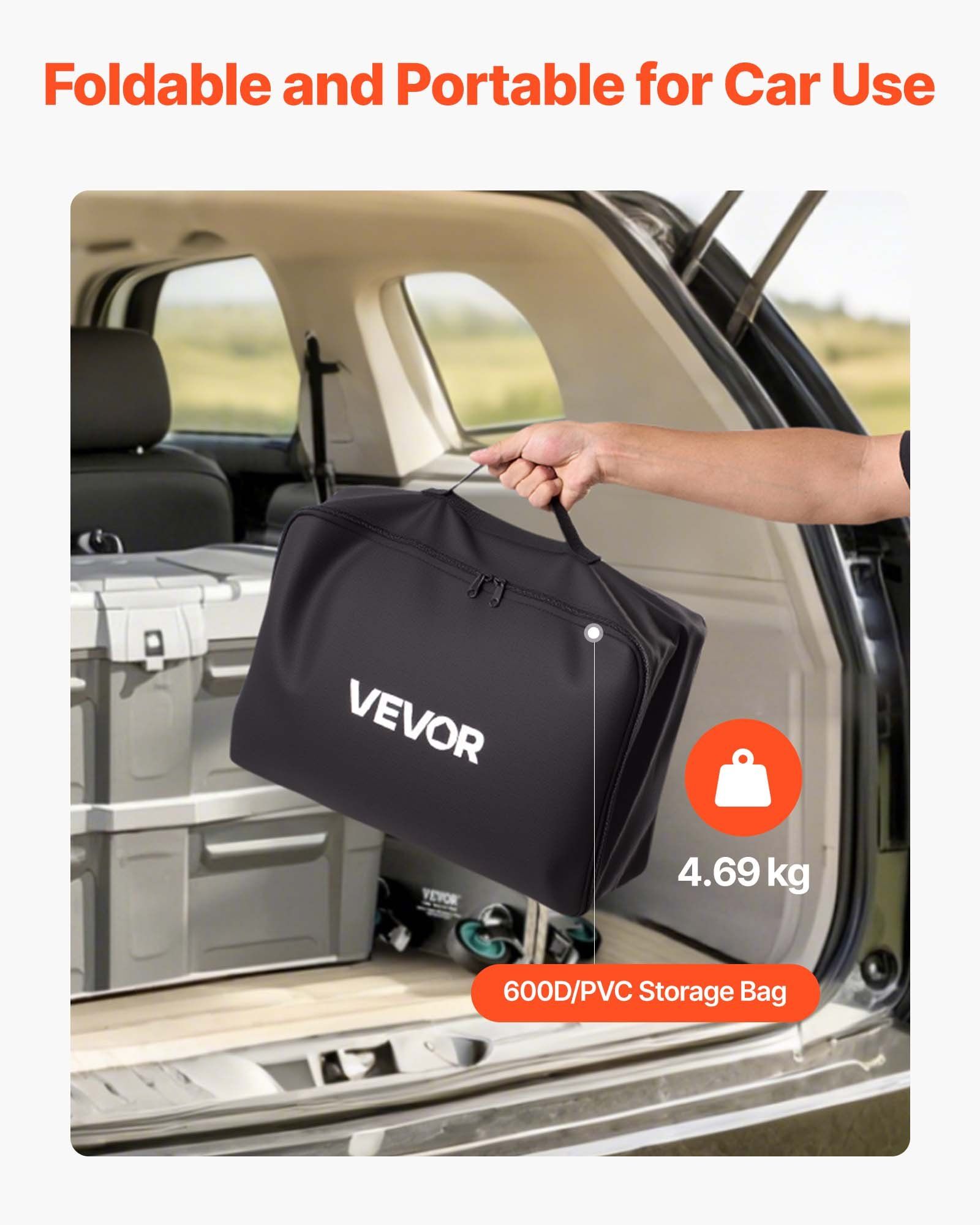 Hitch Cargo Carrier Bag, Waterproof 840D PVC, 152 x 61 x 77.8 cm (25 Cubic Feet), Heavy Duty Cargo Bag for Truck Bed Storage with Reinforced Straps, Suitable for Car SUV Vans Hitch Basket - Image 6