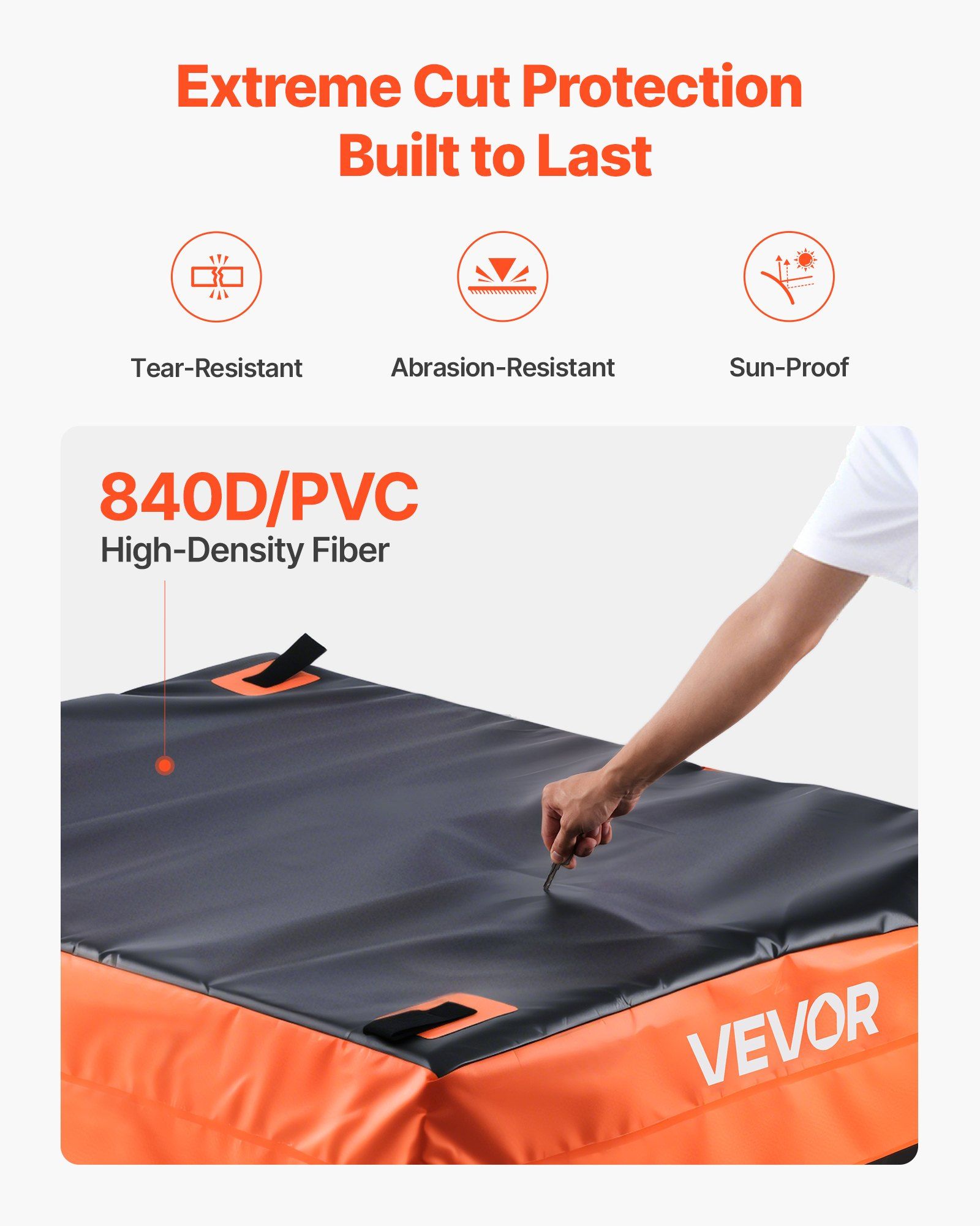 Truck Bed Cargo Bag, Waterproof 840D PVC, 130 x 102 x 55.5 cm (26 Cubic Feet), Heavy Duty Cargo Bag for Truck Bed with 4 Bungee Cords with Hooks, Fits a Variety of SUV and Pickup Trucks - Image 5