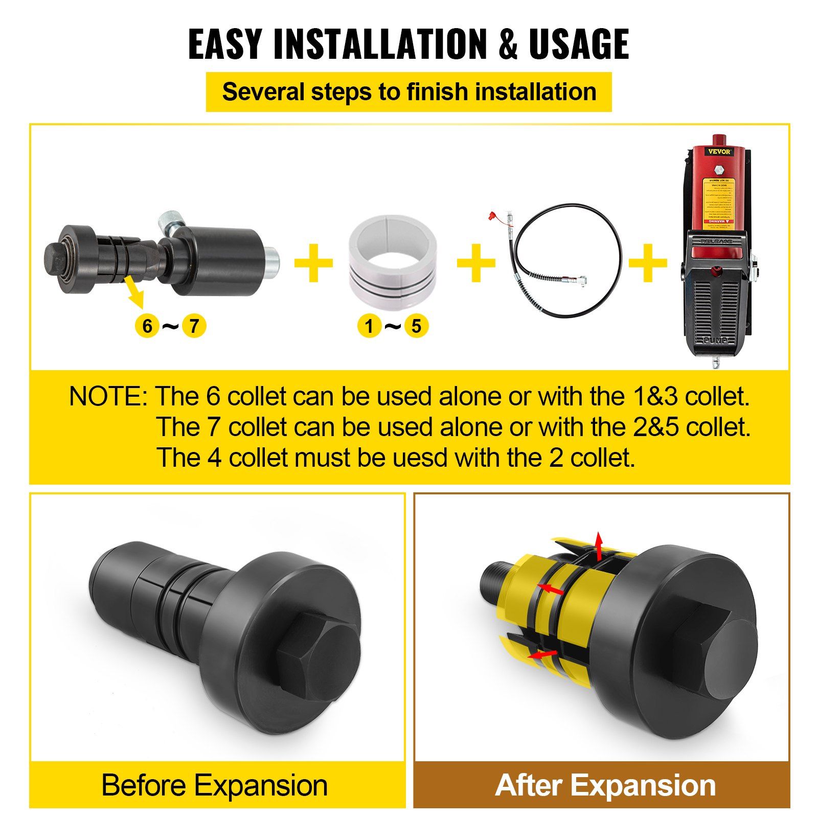Hydraulic Exhaust Pipe Expander, 1-5/8