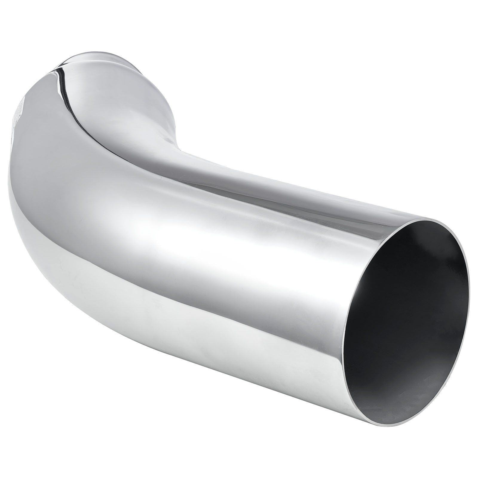 Elbow Exhaust Tip, 101.6mm Inlet, 152.4mm Outlet, 584mm Overall Length, Chrome Turn Down Exhaust Tip with Clamp for Truck/Sedan/Sports Car/SUV, Chrome Structure for High Temperature Resistance - Image 1