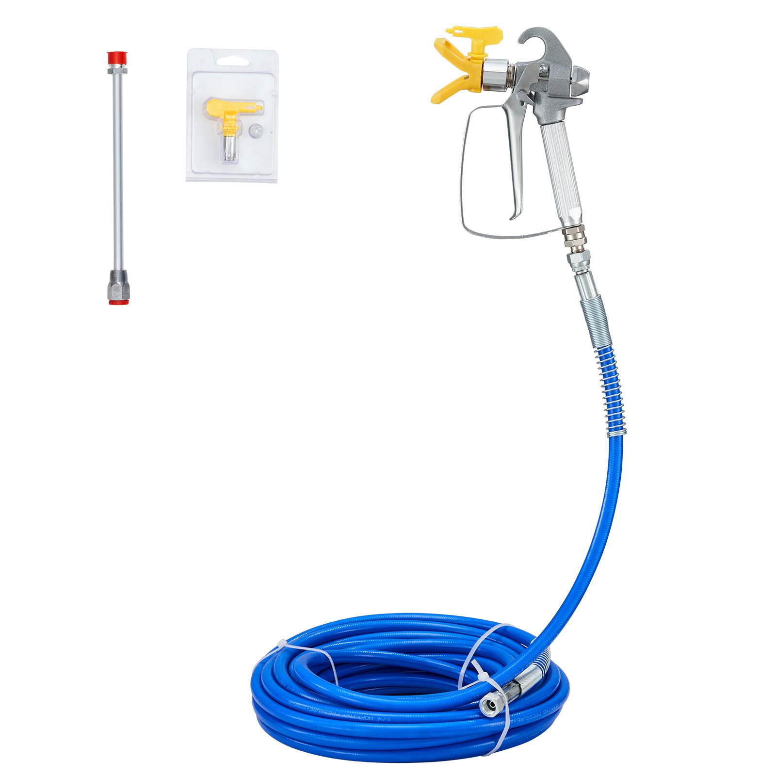 Airless Paint Spray Hose Kit 50ft 1/4in Swivel Joint 3600psi with 517 Tip - Image 1