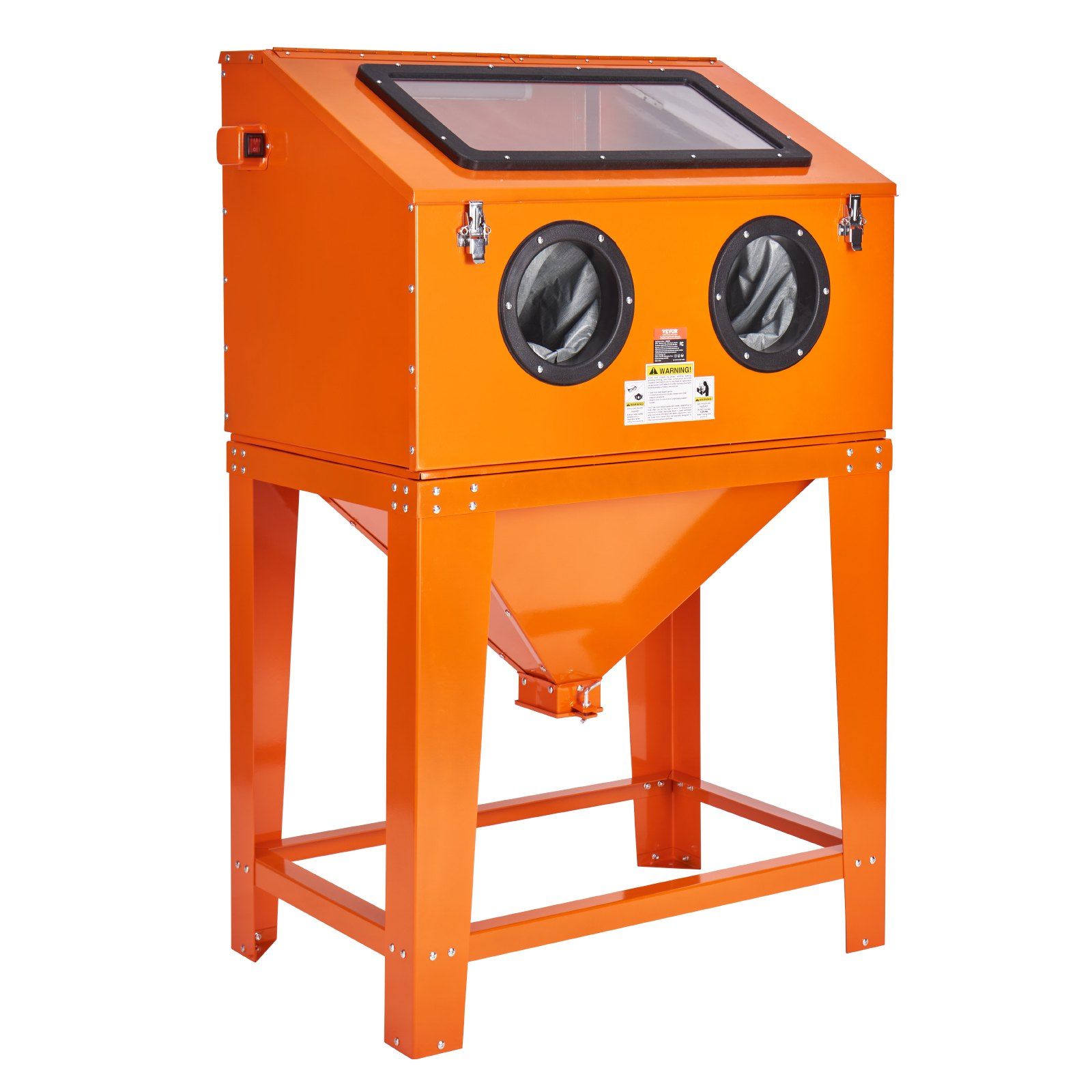 90 Gallon Sandblasting Cabinet with 1.8 Gallon Dust Collection System, 40-120PSI Sand Blasting Cabinet with Stand, Heavy Duty Sand Blaster with Blasting Gun & 4 Nozzles for Paint, Rust Removal - Image 1