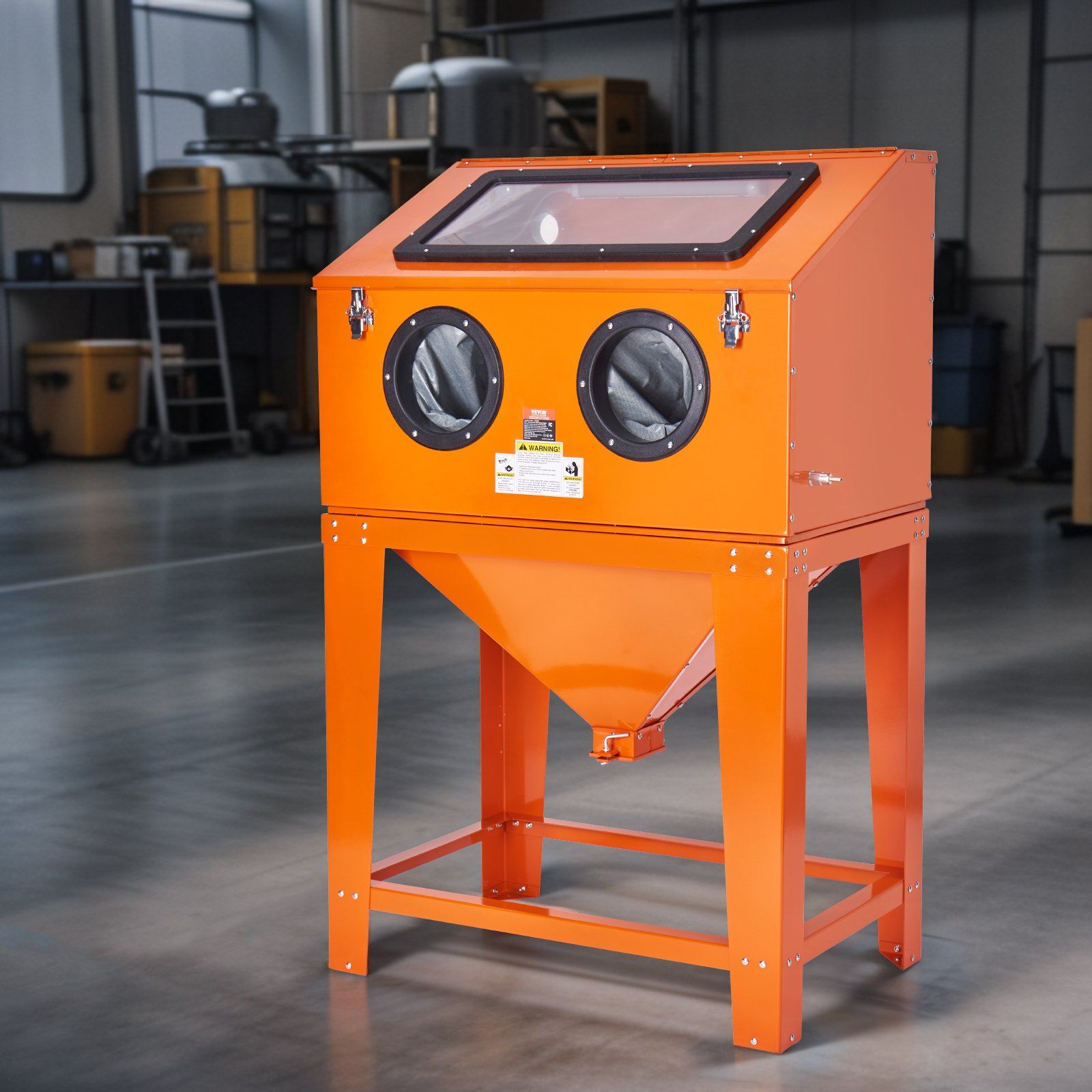 90 Gallon Sandblasting Cabinet with 1.8 Gallon Dust Collection System, 40-120PSI Sand Blasting Cabinet with Stand, Heavy Duty Sand Blaster with Blasting Gun & 4 Nozzles for Paint, Rust Removal - Image 8