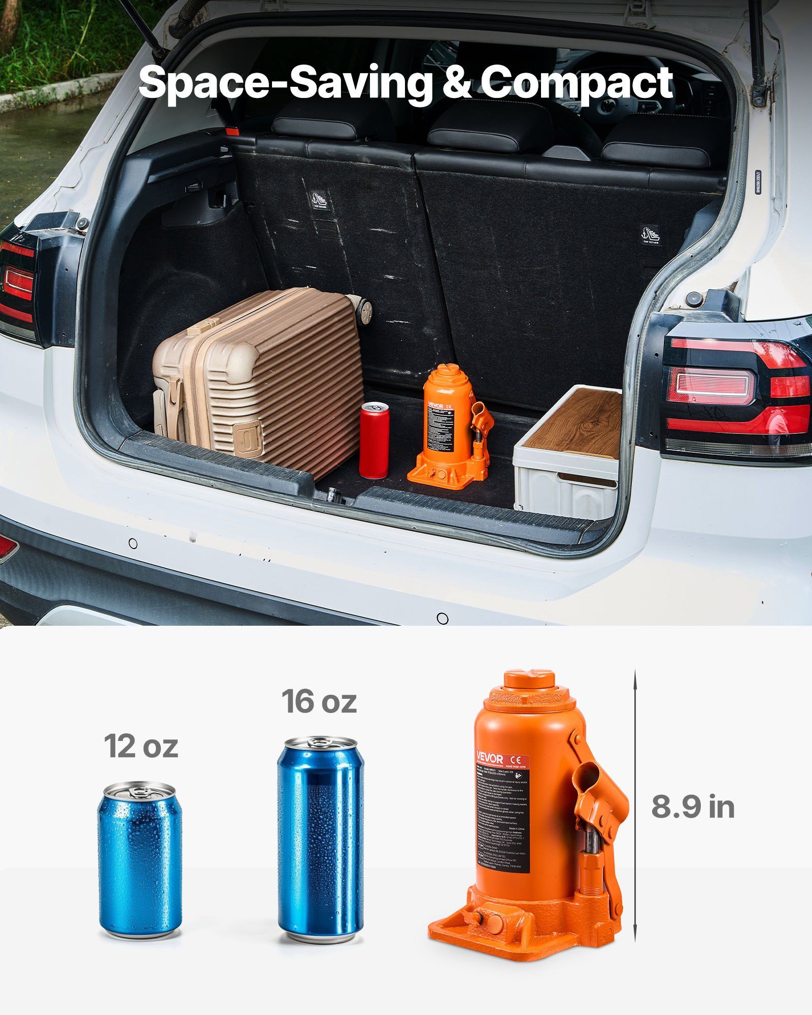 Hydraulic Bottle Jack, 20 Ton (44092 lbs) Load Capacity, 225-435 mm Lifting Range, Heavy Duty Welded Bottle Jack for Car, SUV, Pickup, Auto Repair, House Lift and Agricultural Equipment, Orange - Image 5