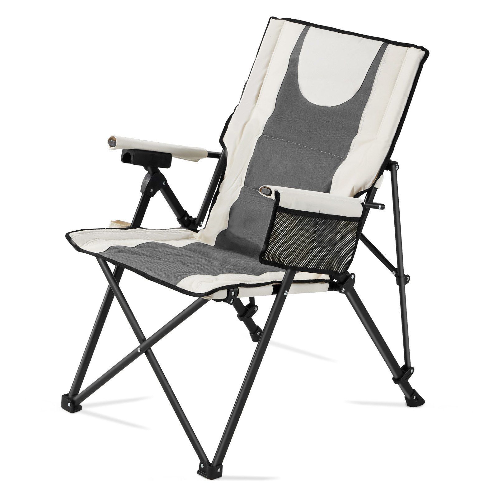 Folding Camping Chair, 3 Reclining Positions, Outdoor High Back Camping Chair, 260lbs Weight Capacity, Full Padded Beach Chairs with Armrest & Headrest, Portable Lawn Chairs for Sports Travel - Image 1