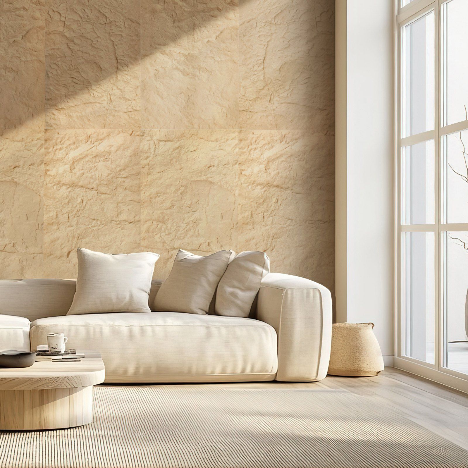 3D Wall Panels, 4 Pack 120 x 60 cm PU Natural Stone Imitation Wall Art Tiles, 2.97 m² Coverage Accent Wall Panel, Interior Home Decor for Ceiling, Bedroom, Living & Gaming Room, Stone Yellow - Image 8