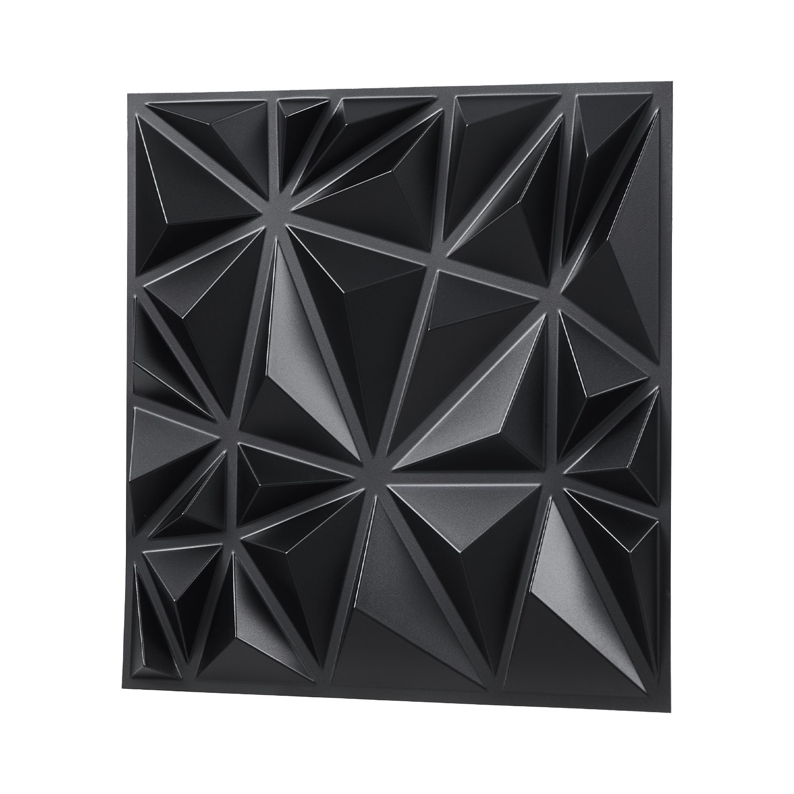 3D Wall Panels, 33-Pack 30 x 30 cm PVC Modern Art Minimalist Diamond Tiles, 2.97 m² Coverage Accent Wall Panel, Interior Home Decor for Ceiling, Bedroom, Living Room, Gaming Room, Matte Black - Image 1