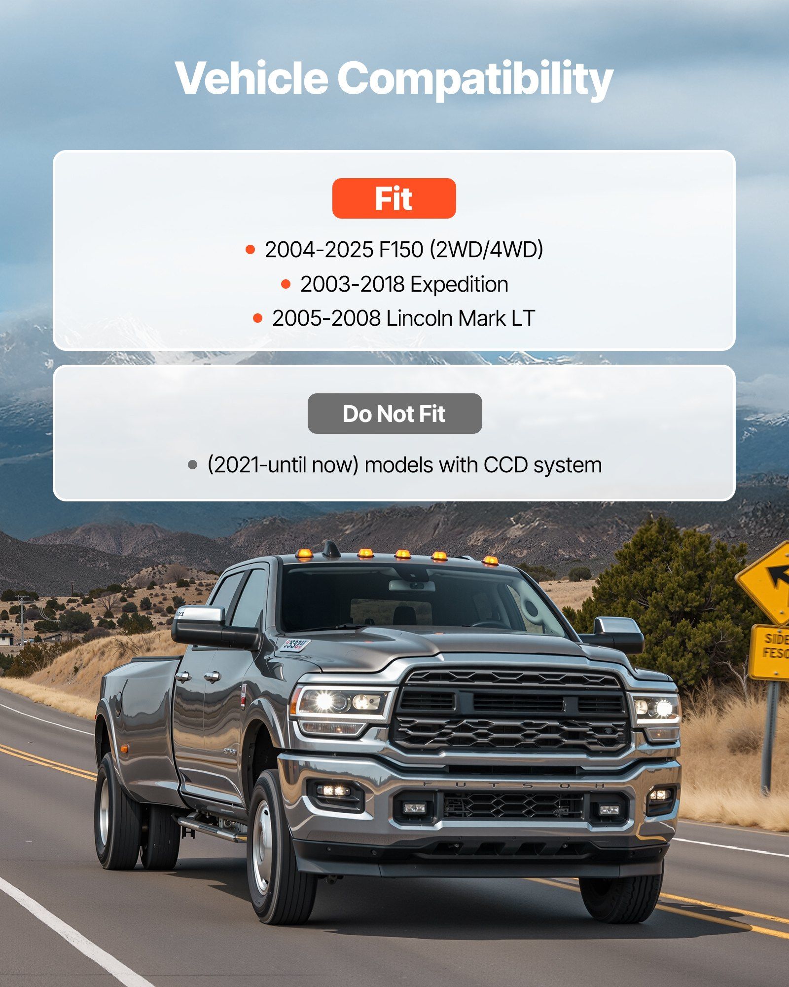 63.5 mm Front Leveling Lift Kit for 2004-2025 Ford F150 2WD/4WD, 2003-2018 Expedition, 2005-2008 Lincoln Mark LT, Chassis Level Kit with 2PCS Heavy Duty Forged Aluminum Suspension Strut Spacers - Image 3