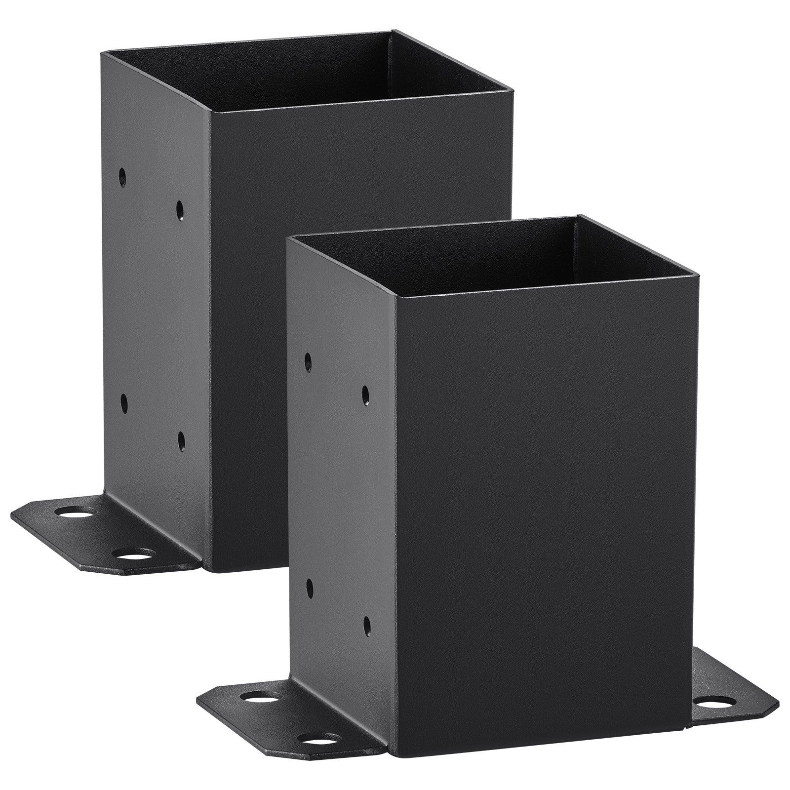 101.6x101.6mm Post Base 2 Pcs, Inner Size 91x91 Post Base Brackets, Heavy Duty Powder-Coated Post Anchor Matte Black Wood Post Brackets for Pavilion Deck Railing Support Deck Base Plate - Image 1