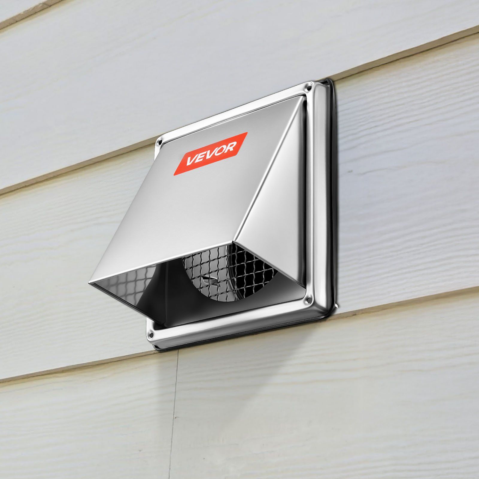 97mm External Extractor Wall Vent Cover, Square AC Vent Gable Cover, Premium Stainless Steel & with Built-in a Protection Screen, for House,Bathroom,Garage,Kitchen,Basement (1 Pack, Silver) - Image 8