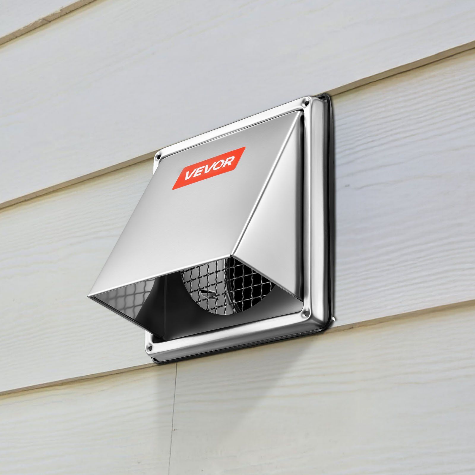 145 mm External Extractor Wall Vent Cover, Square AC Vent Gable Cover, Premium Stainless Steel & with Built-in a Protection Screen, for House,Bathroom,Garage,Kitchen,Basement (1 Pack, Silver) - Image 8