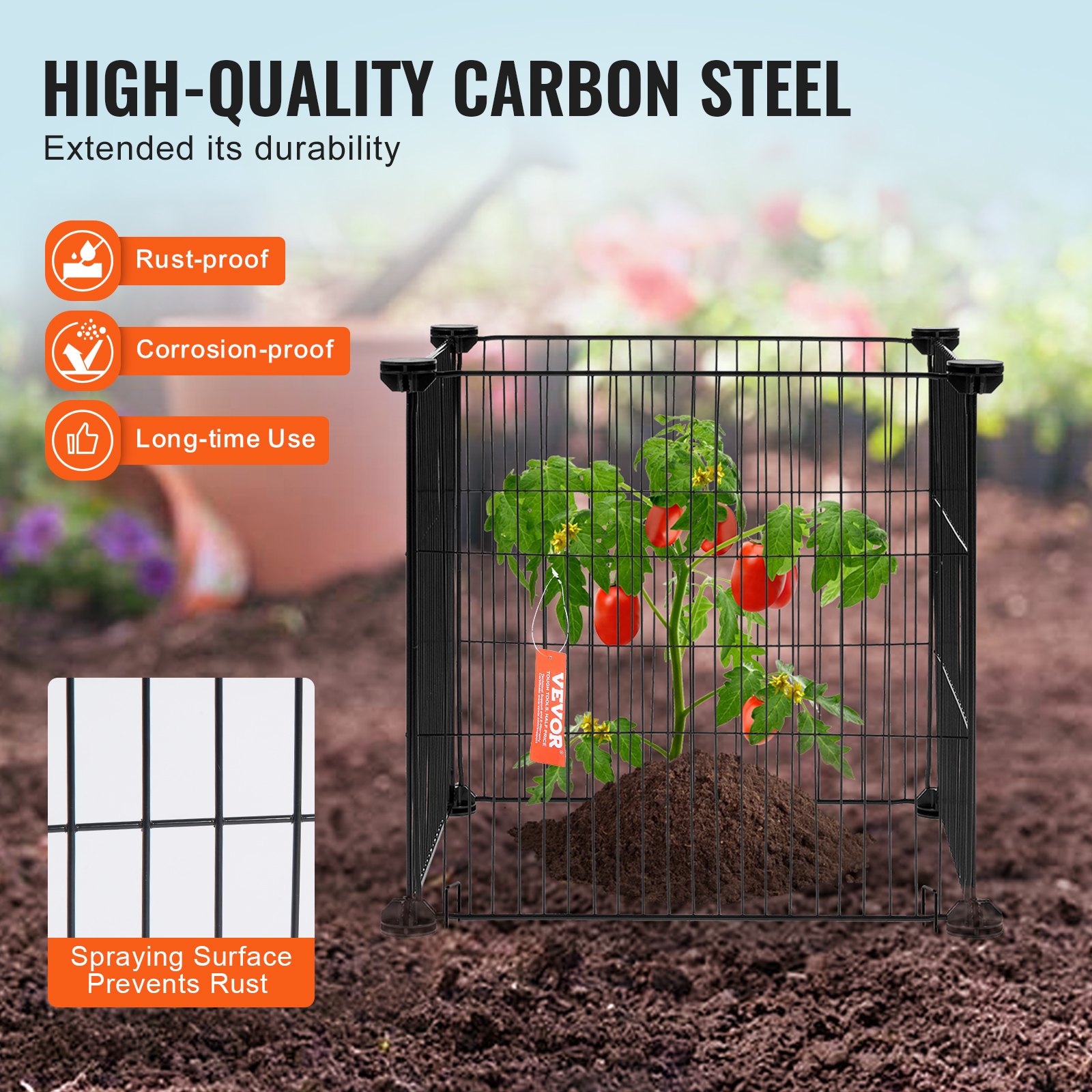 5 Pack Plant Protector from Animals, 390 mm x 390 mm Chicken Wire Plant Protector, Plant Cages for Outdoor Plants, Flowers & Vegetables, Keeps Bunny Chicken Squirrels Out, 20pcs Metal Mesh - Image 3