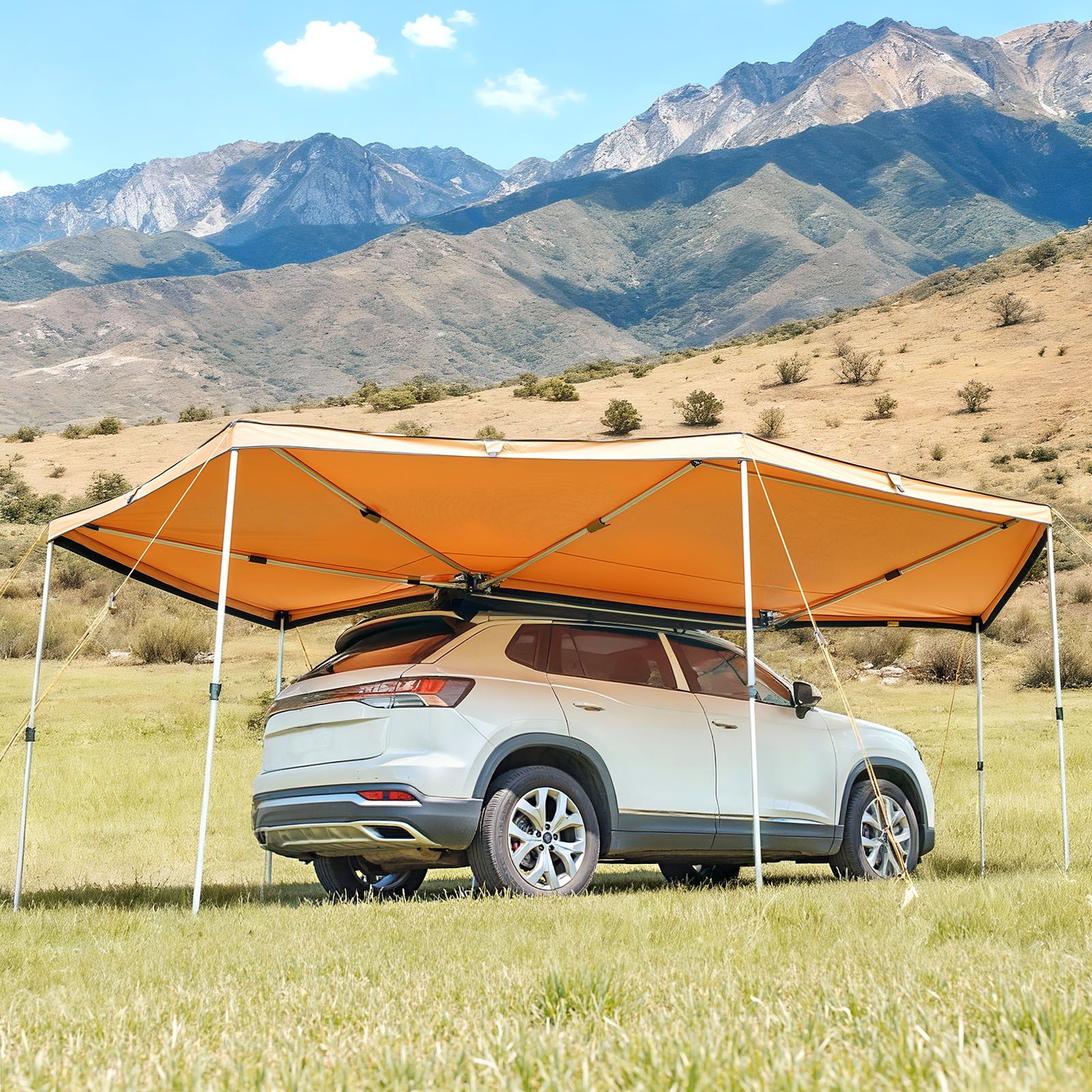 270 Degree Awning, 12.4 ㎡ Driver Side Vehicle Awning, Waterproof UV50+ Car Side Awnings with Carry Bag, All-Weather Free-Standing Overland Awnings Car Shelter for SUV Van Truck Camping - Image 8