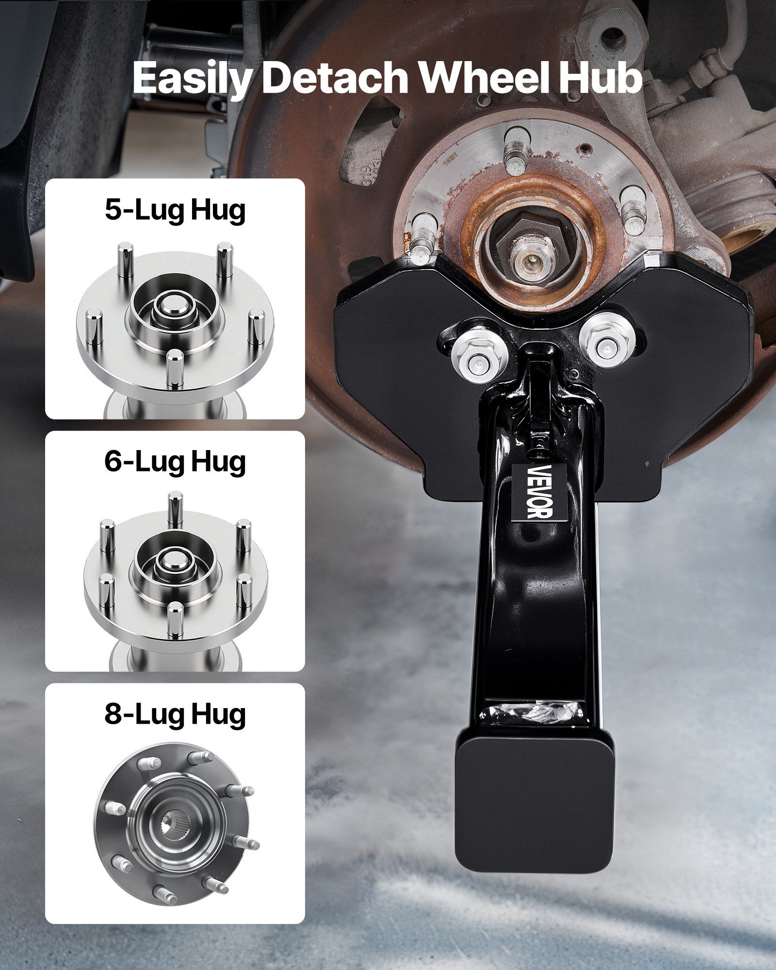 Wheel Bearing Hub Removal Tool Kit, Compatible with All Axle Bolt Hubs 5, 6, 8 Lug Hubs Buster Puller, Universal Wheel Hub Shocker, Wheel Hub Buster Tool with Nuts & Washers for Sedan SUV Truck - Image 2