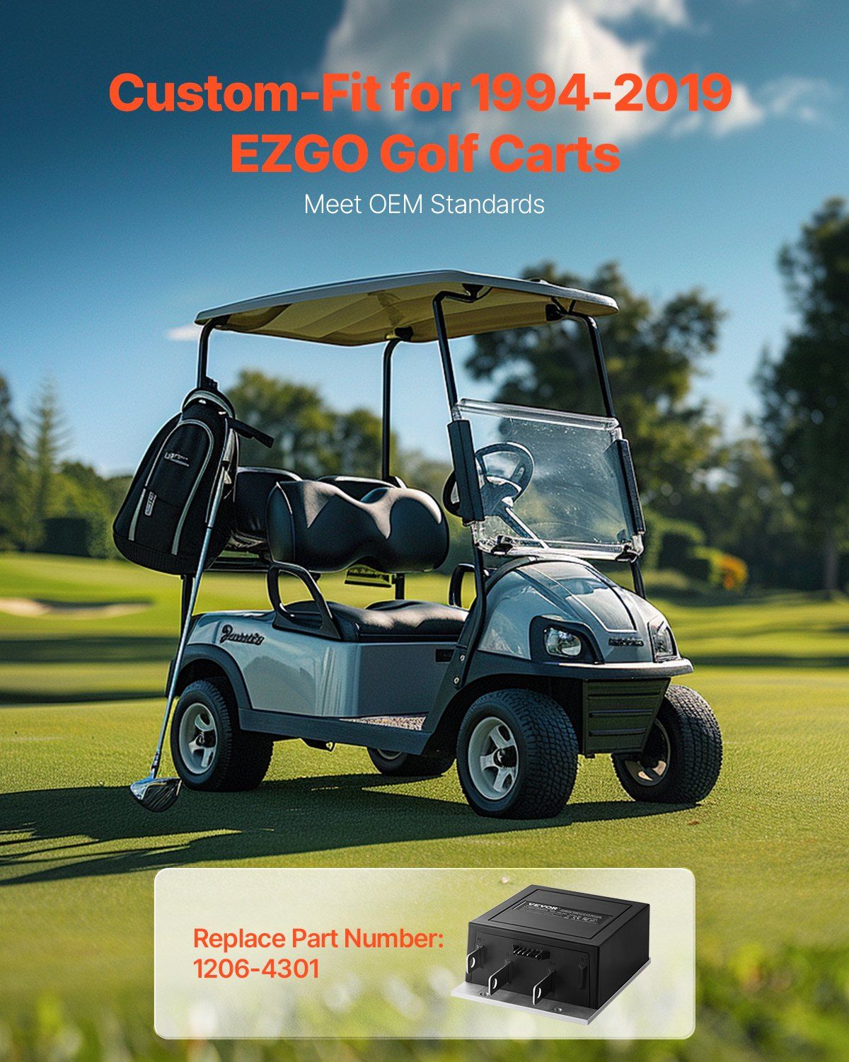 Golf Cart Speed Controller, 350 Amp, DC Motor Controller Replacement for 1994-2019 EZGO Golf Carts, IP65 Rated Protection, Durable Aluminum Alloy & ABS Housing, Compatible with 1206-4301 Models - Image 2