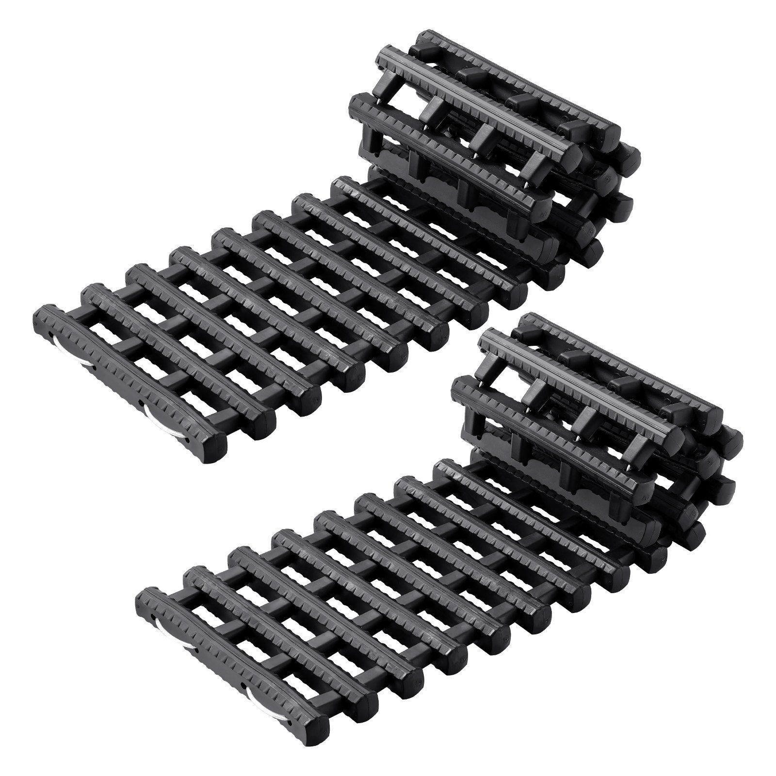 7 TON Traction Boards with TPR Material, Recovery Boards for Off-road Vehicles/Cars/Pickups/SUVs/RVs, Pair Tire Traction Mats on Snow, Sand, Mud and Loose Terrain, Storage Bags, Short, Black - Image 1