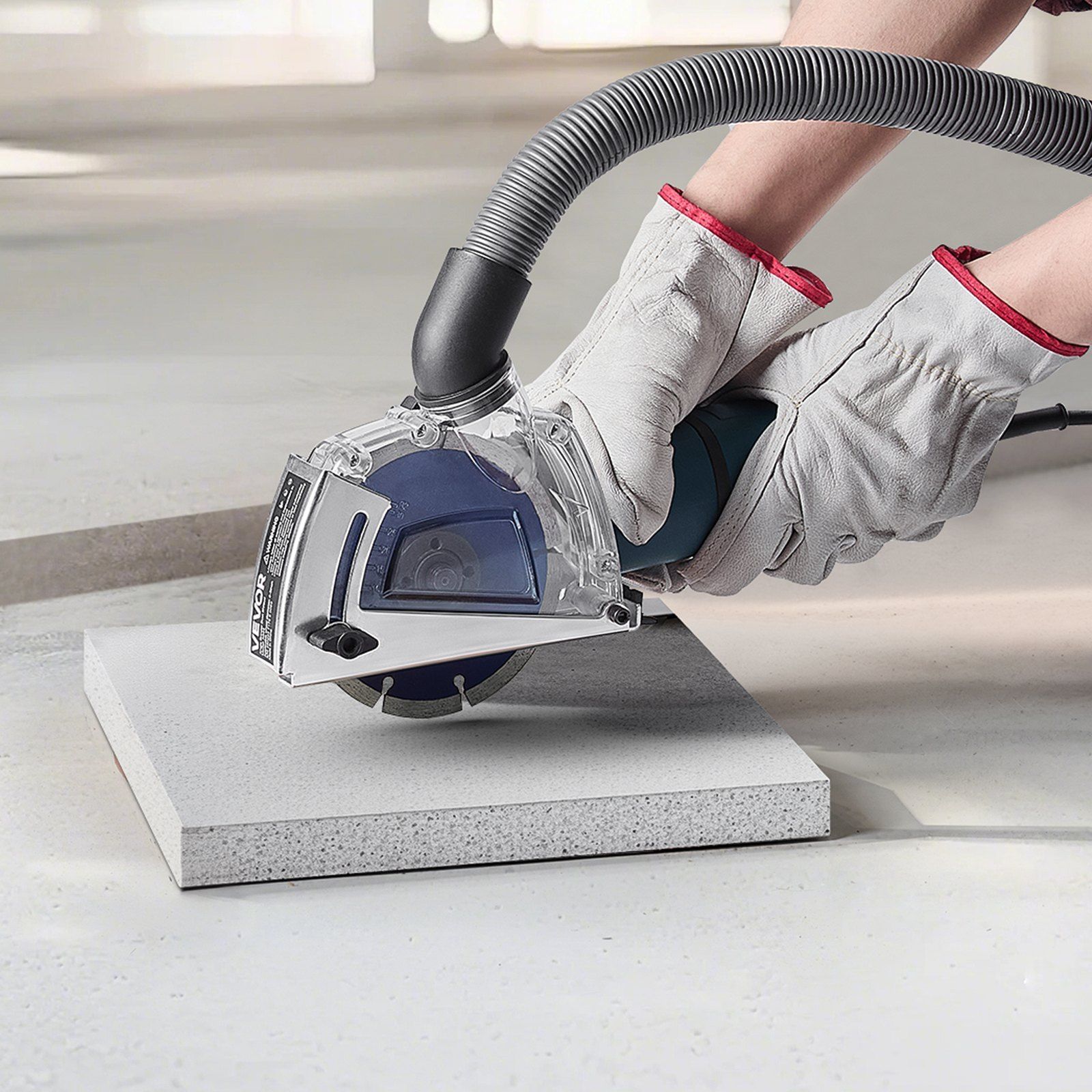 Cutting Dust Shroud for Angle Grinders, 100-125 mm Angle Grinder Dust Shroud with 6 Clamping Washers & 125 mm Diamond Grinding Cup Wheel, Adjustable Cutting Depth, Connect to Vacuum Cleaner - Image 8