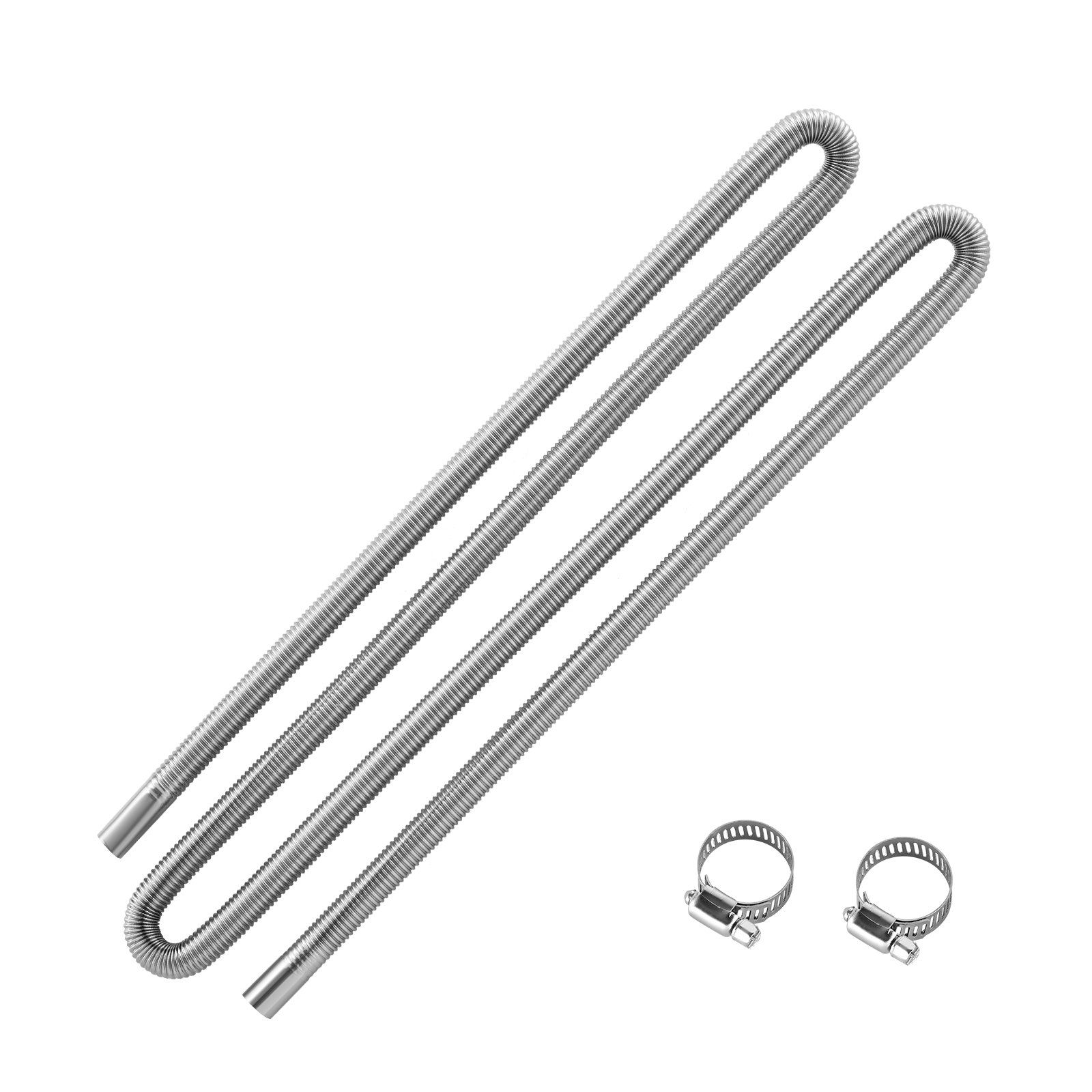 Exhaust Hose, 3000mm Stainless Steel Exhausts Hose, Diesel Heater Flexible Exhaust Pipe with 2 Hose Clamps, Exhausts Hoses Kit Diesel Heater Accessories for 2KW 5KW 8KW Diesels Heaters - Image 1