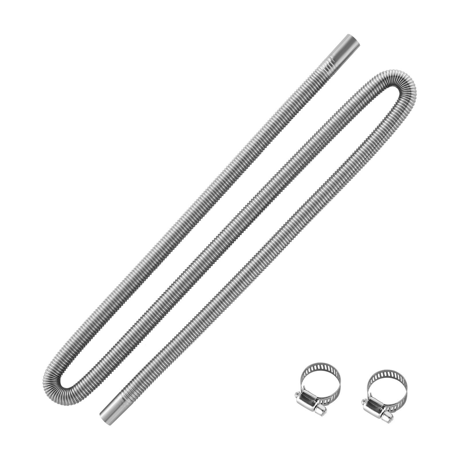Exhaust Hose, 1980mm Stainless Steel Exhausts Hose, Diesel Heater Flexible Exhaust Pipe with 2 Hose Clamps, Exhausts Hoses Kit Diesel Heater Accessories for 2KW 5KW 8KW Diesels Heaters - Image 1